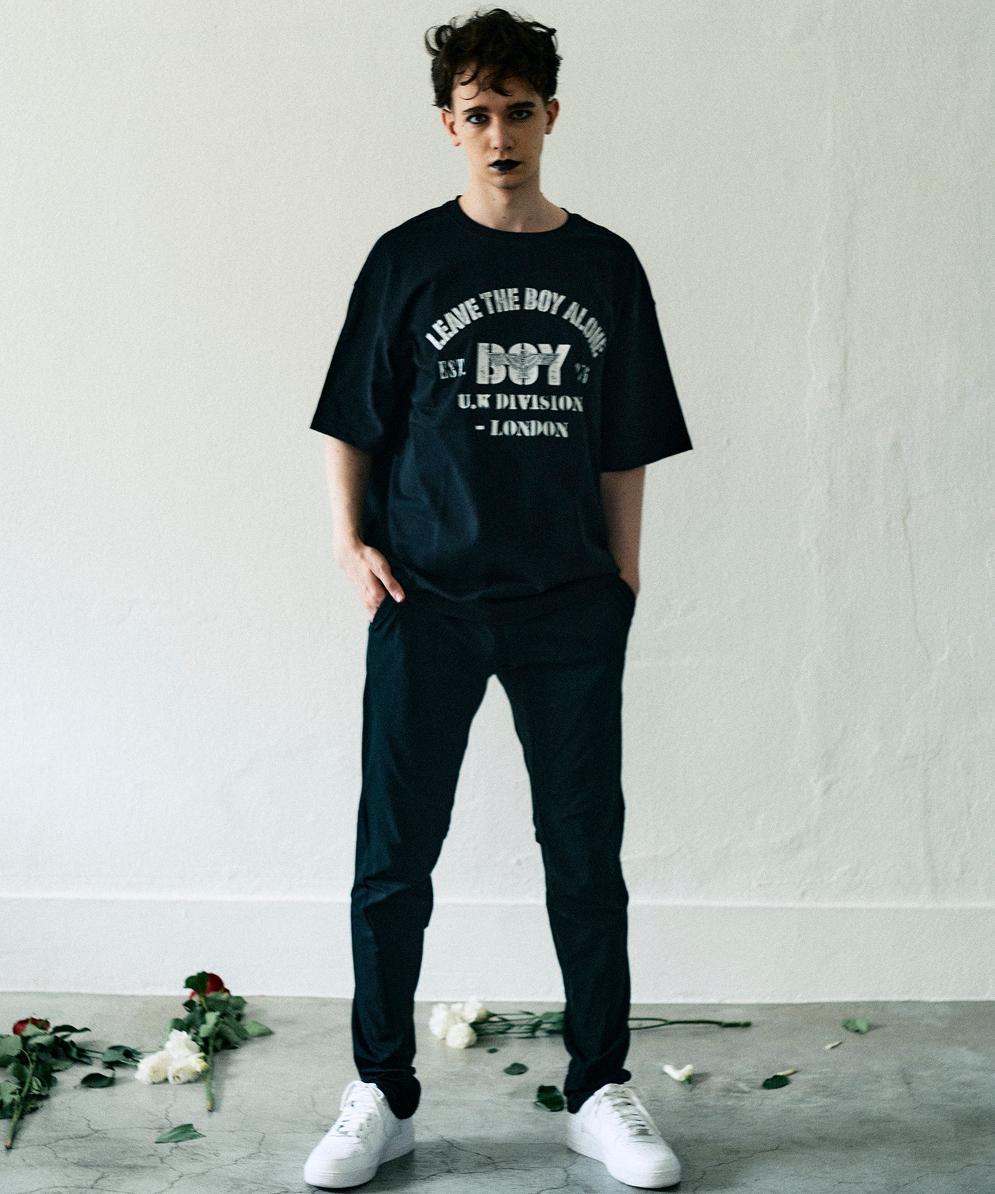 VINTAGE PRINTED HEAVY WEIGHT TEE BLACK【B232N0172502】