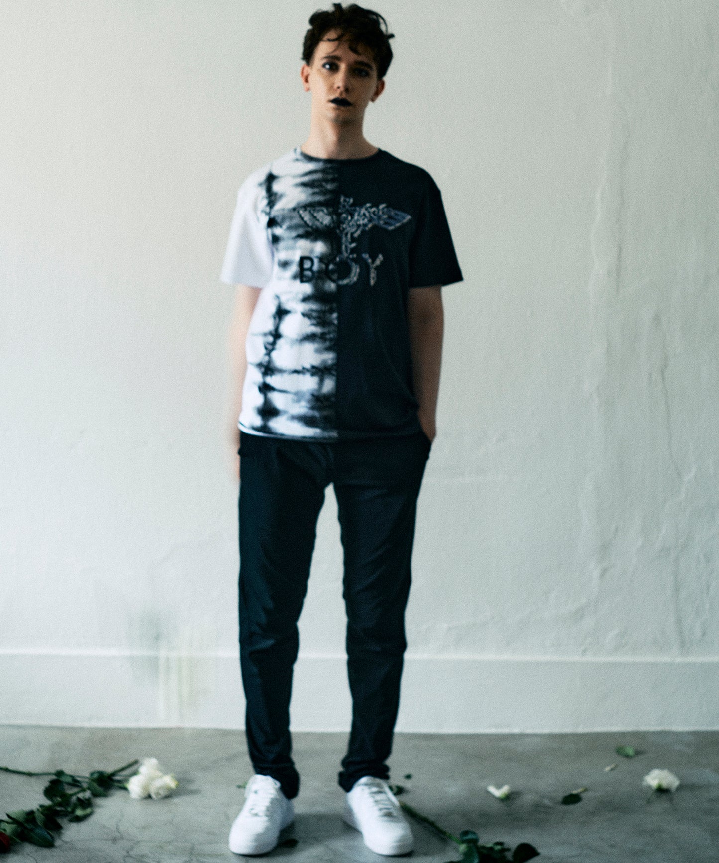 BICOLOR EAGLE TEE BLACK【B231N0103902】