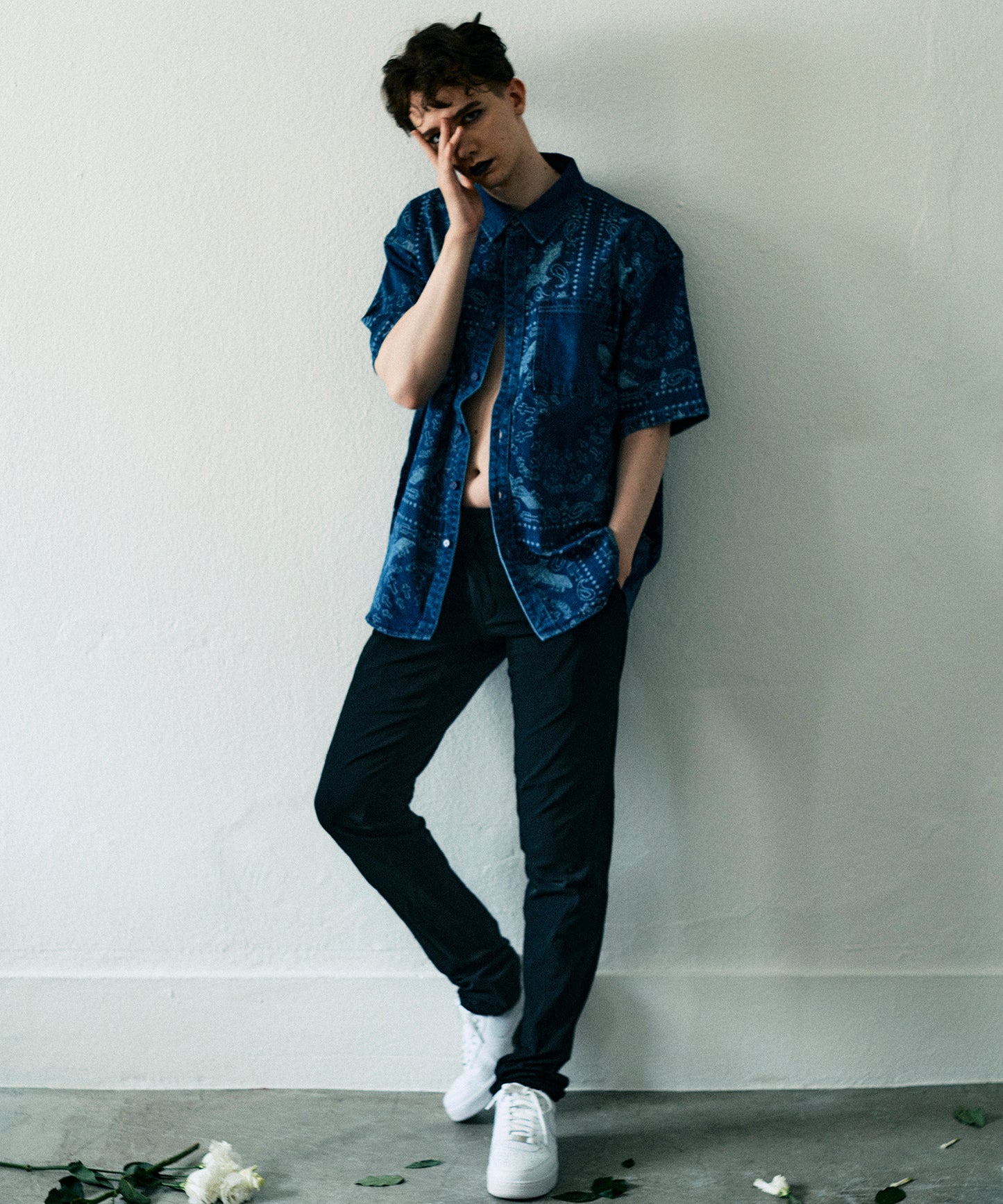 BANDANA DENIM SHIRT BLUE【B231N4970106】