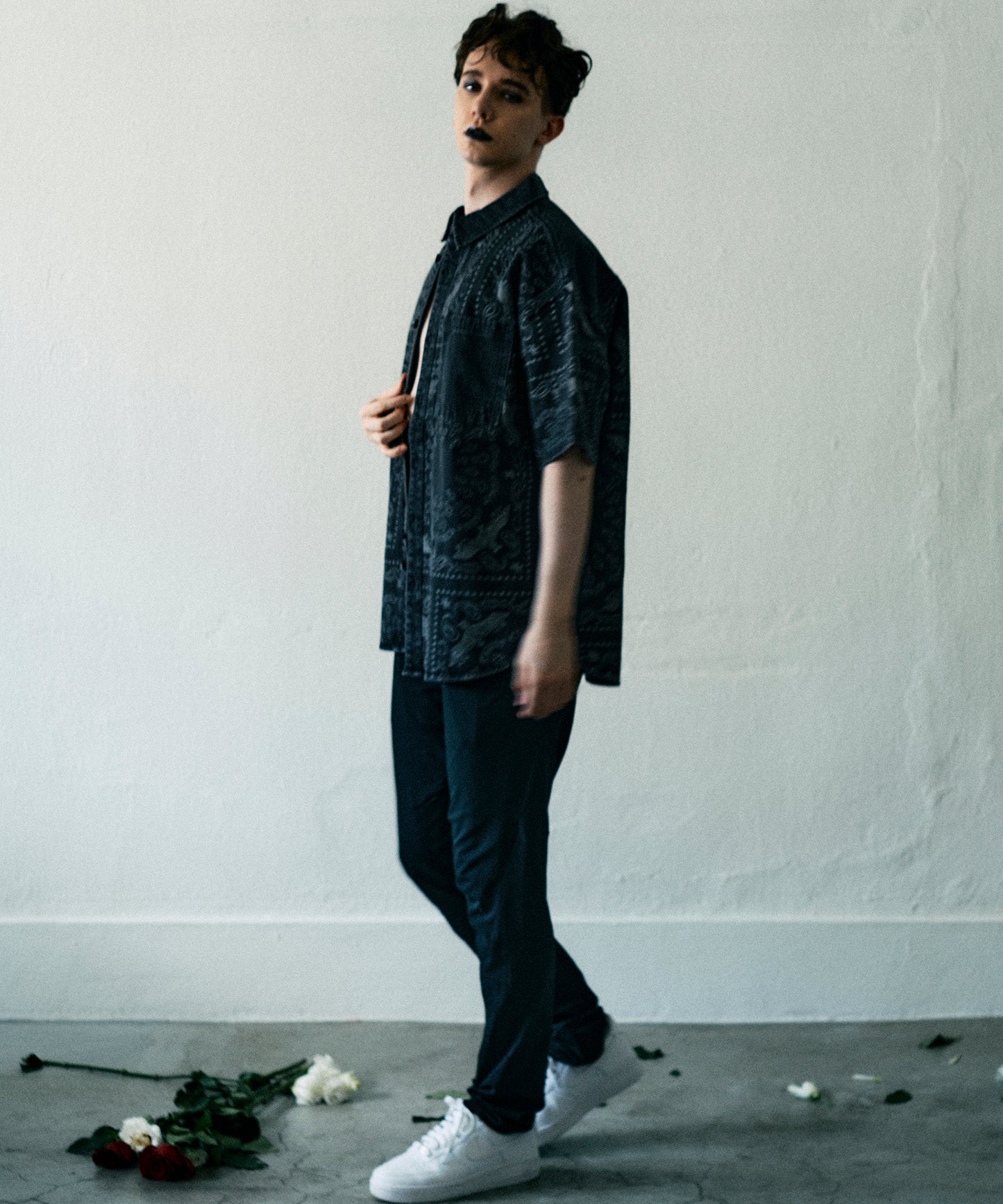 BANDANA DENIM SHIRT BLACK【B231N4970116】