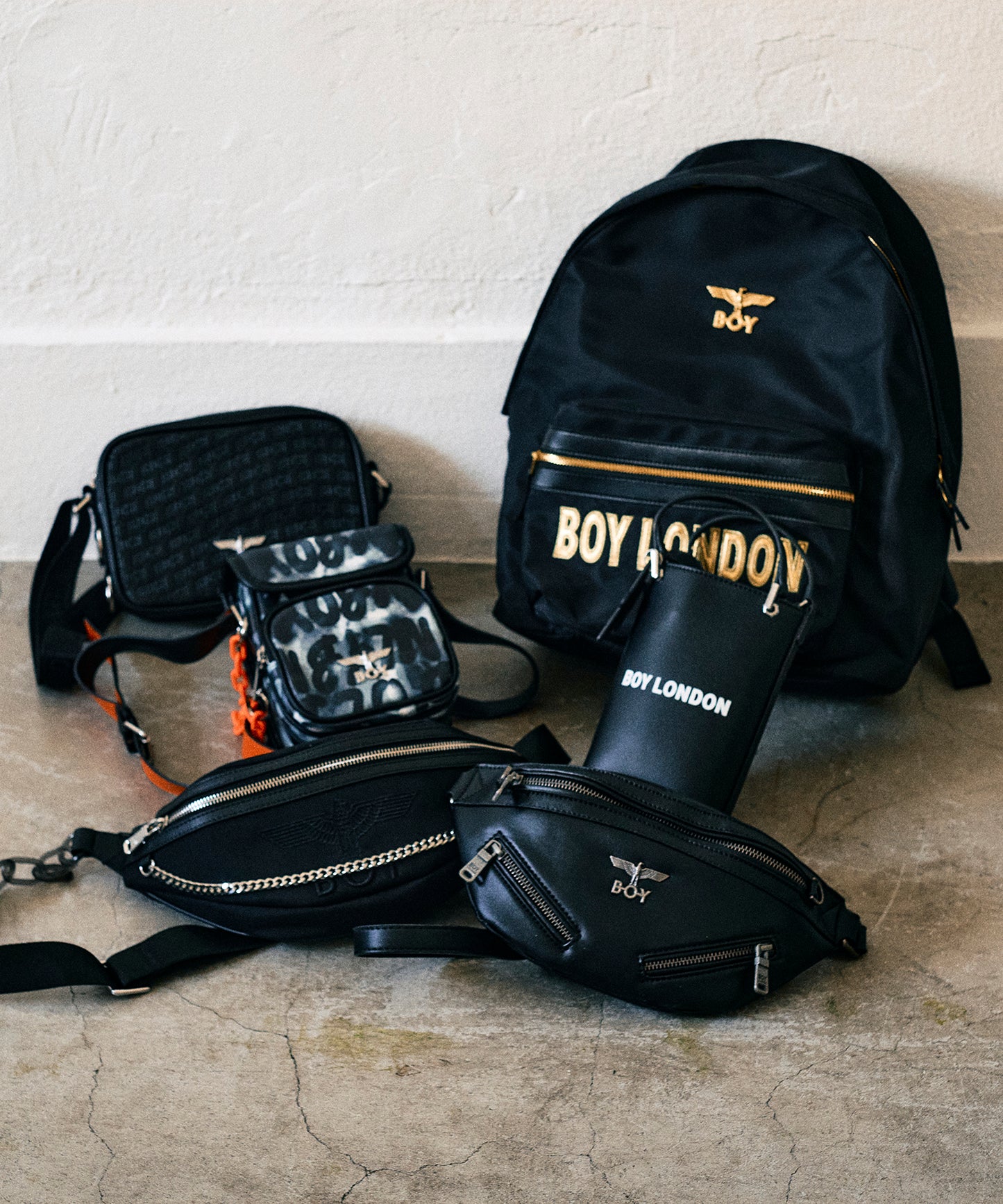 SYNTHETIC LEATHER WAIST BAG BLACK【B231N8500302】