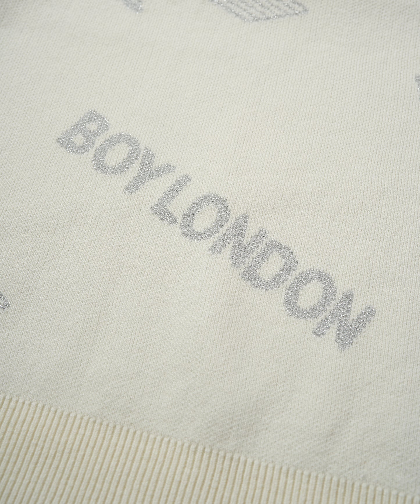 Silver LOGO Jacquard Knit Pullover WHITE【B233N6090101】