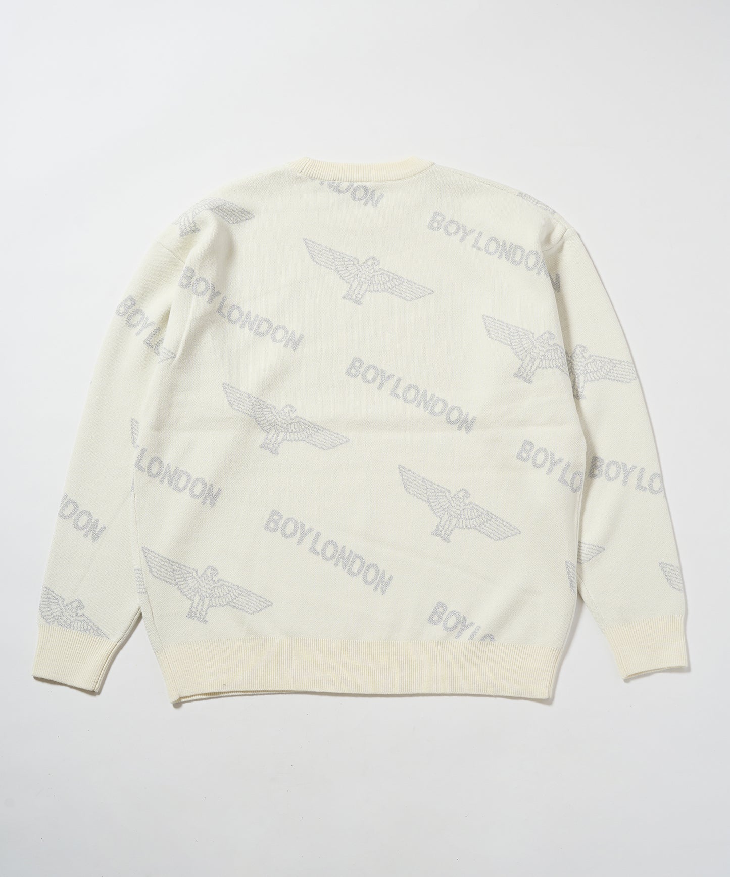 Silver LOGO Jacquard Knit Pullover WHITE【B233N6090101】