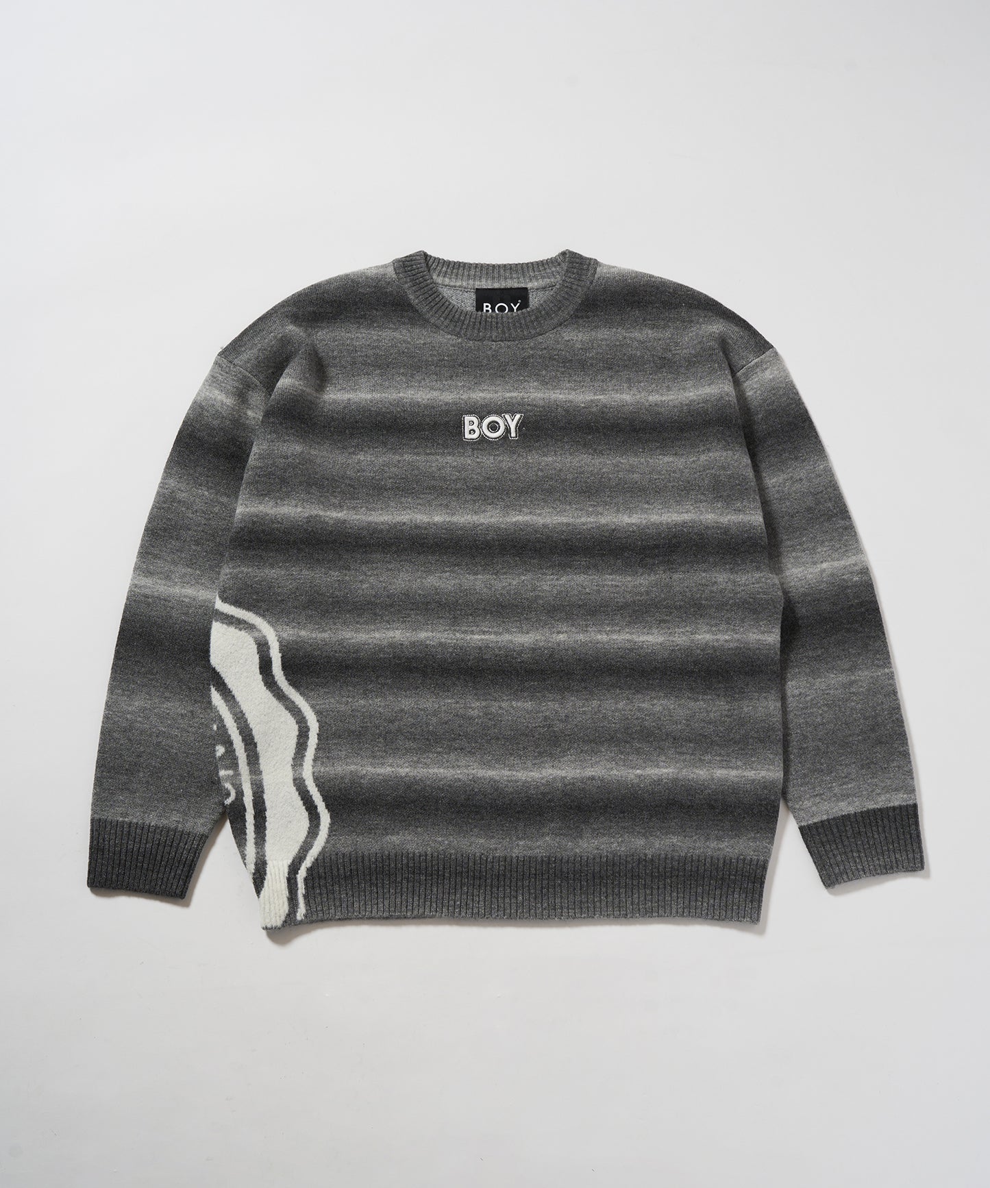 MONO Border Gradation KNIT GRAY【B233N6000502】