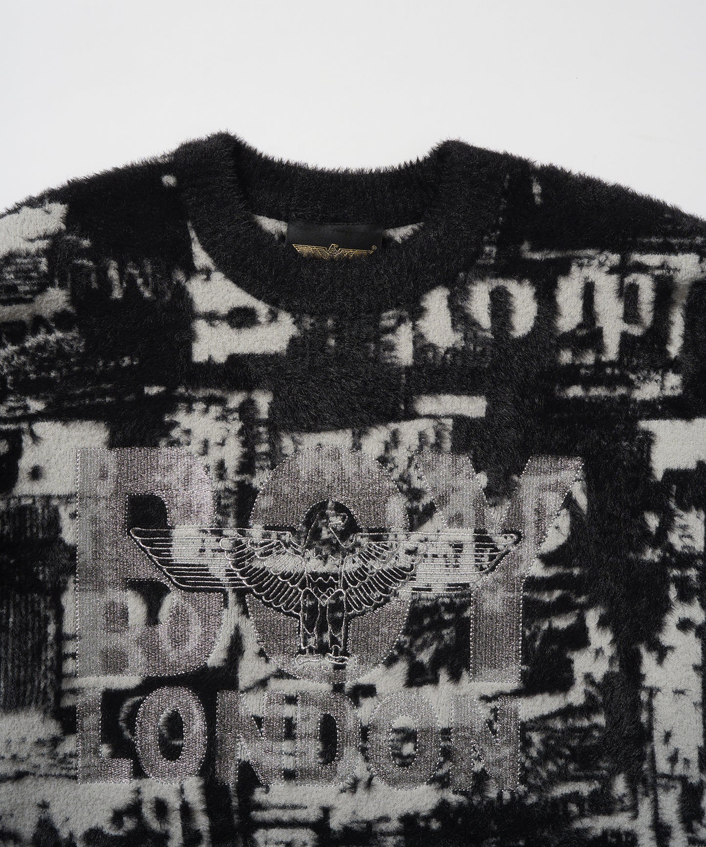 BOY Photo Shaggy KNIT BLACK【B233N6001102】