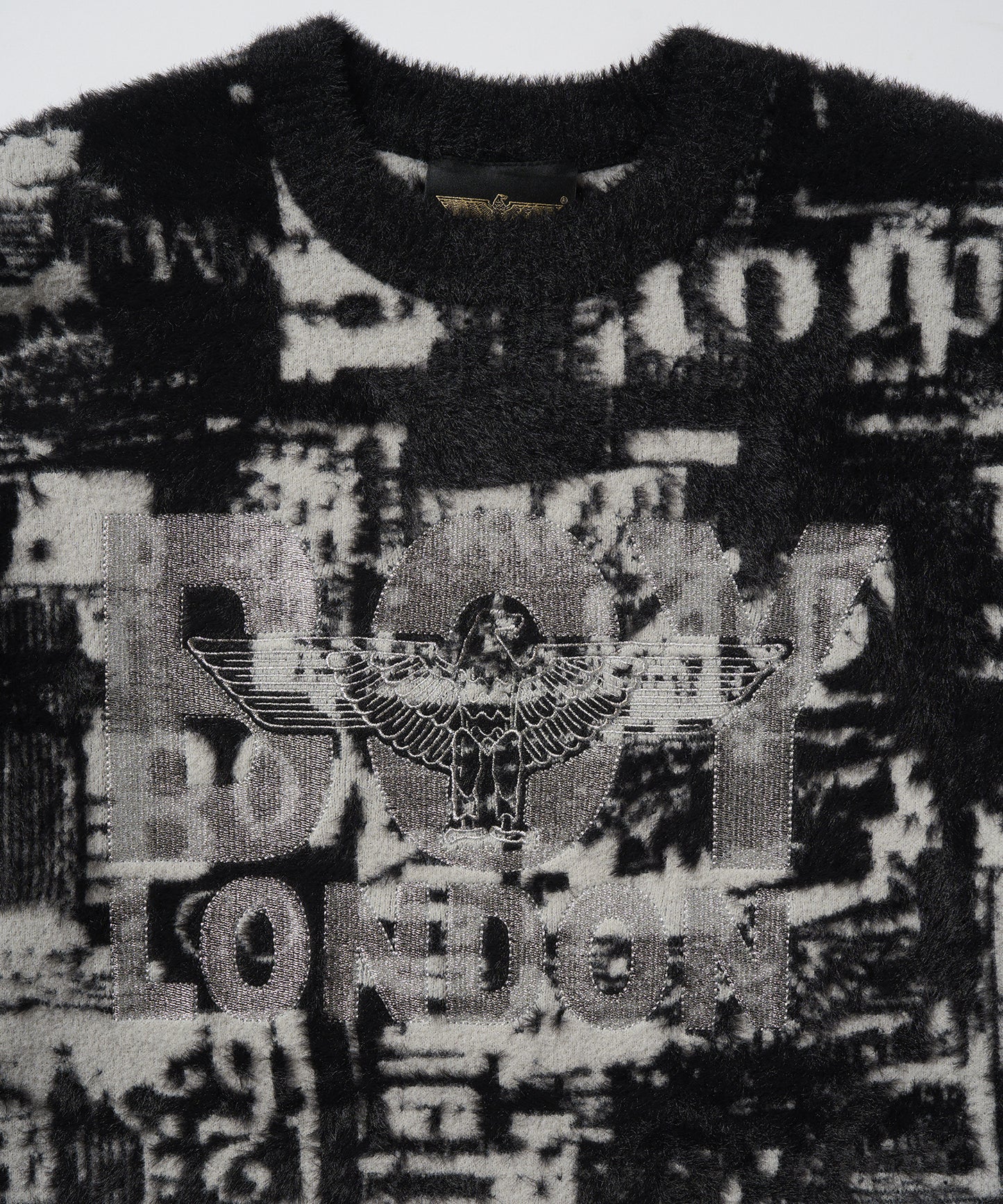 BOY Photo Shaggy KNIT BLACK【B233N6001102】