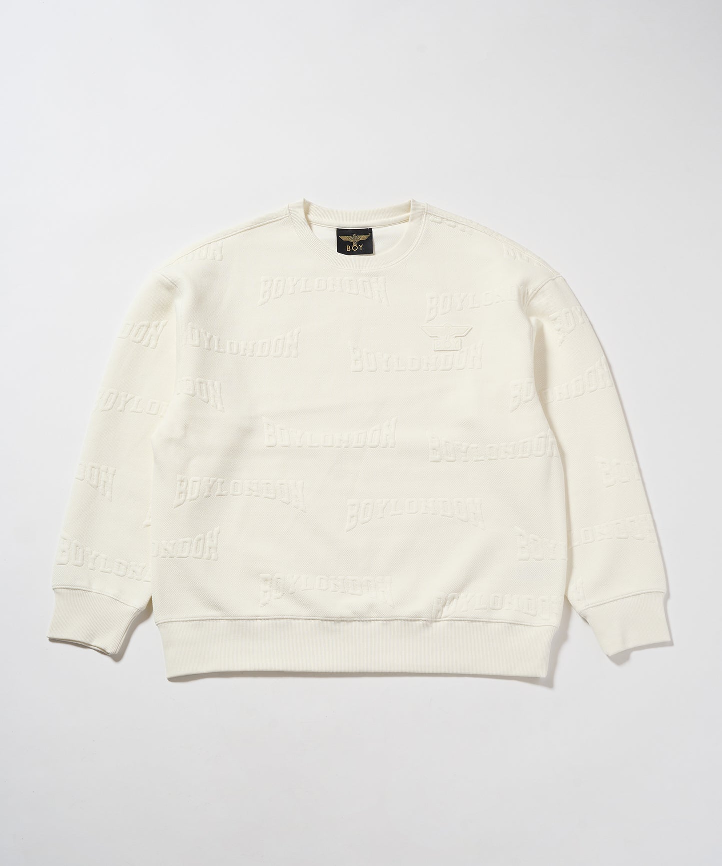 BOY LOGO Jacquard Knit Pullover WHITE【B233N0302031】