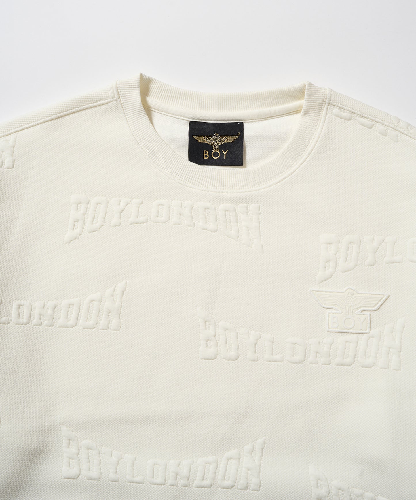 BOY LOGO Jacquard Knit Pullover WHITE【B233N0302031】