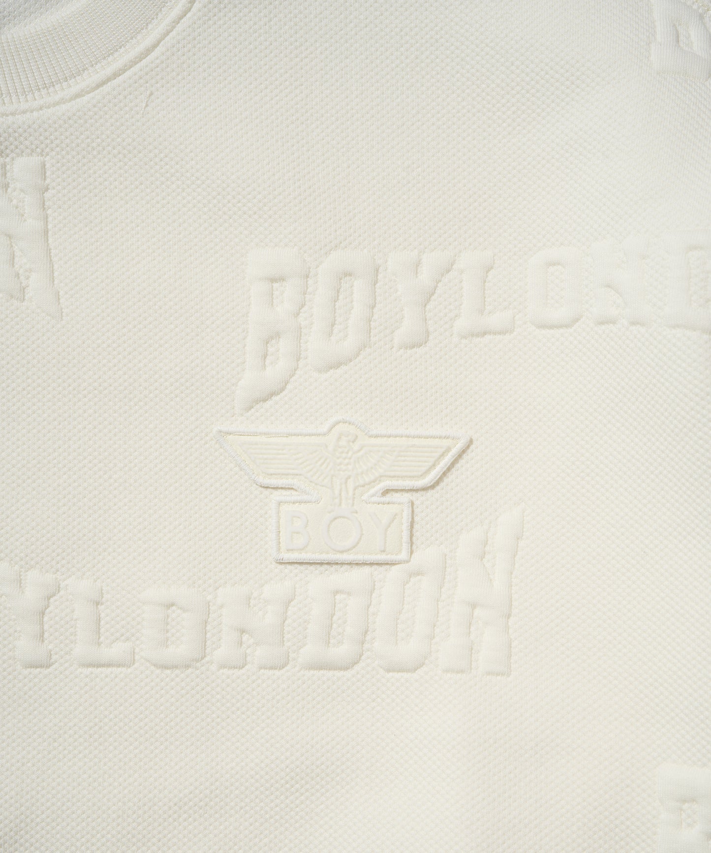 BOY LOGO Jacquard Knit Pullover WHITE【B233N0302031】