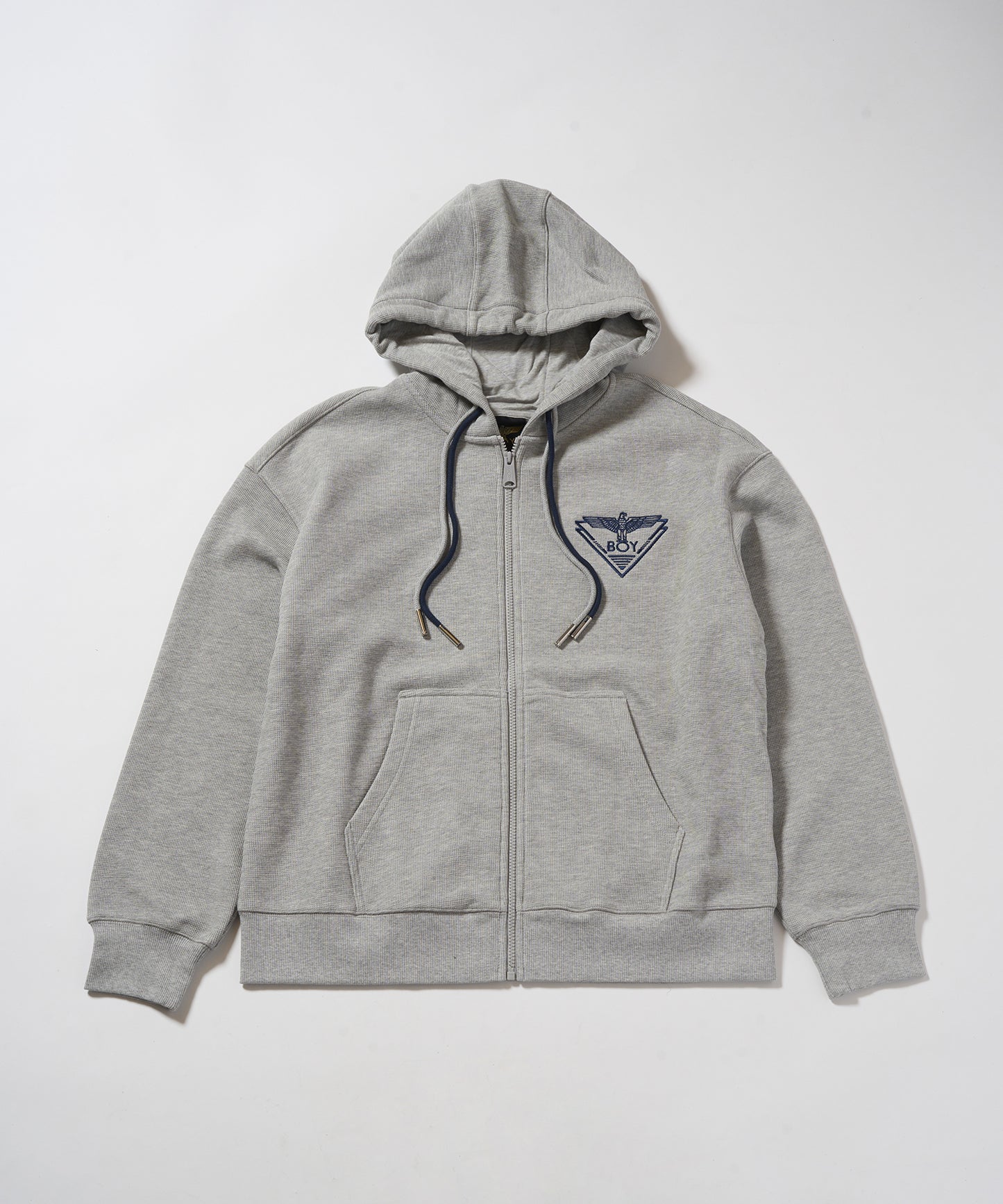 BOY KANOKO Fleece Full Zip Hoodie GRAY【B233N0600703】