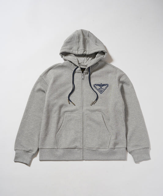BOY KANOKO Fleece Full Zip Hoodie GRAY【B233N0600703】