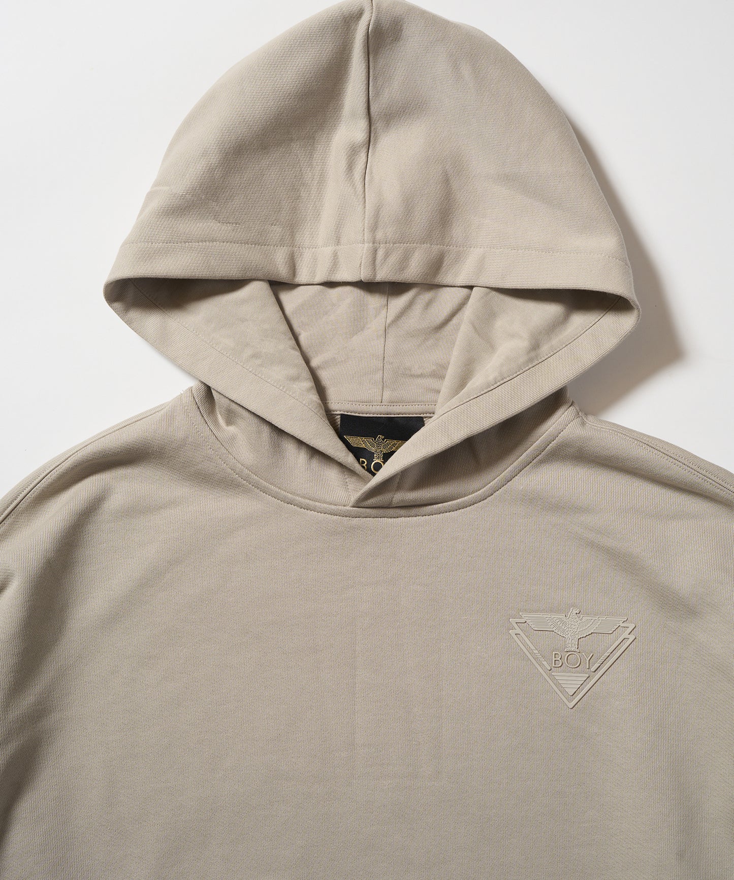 BOY LOGO Patch Hoodie Parka BEIGE【B233N0401511】