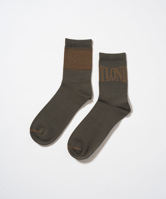BOY LOGO REGULAR SOCKS BROWN【B233N8300103】