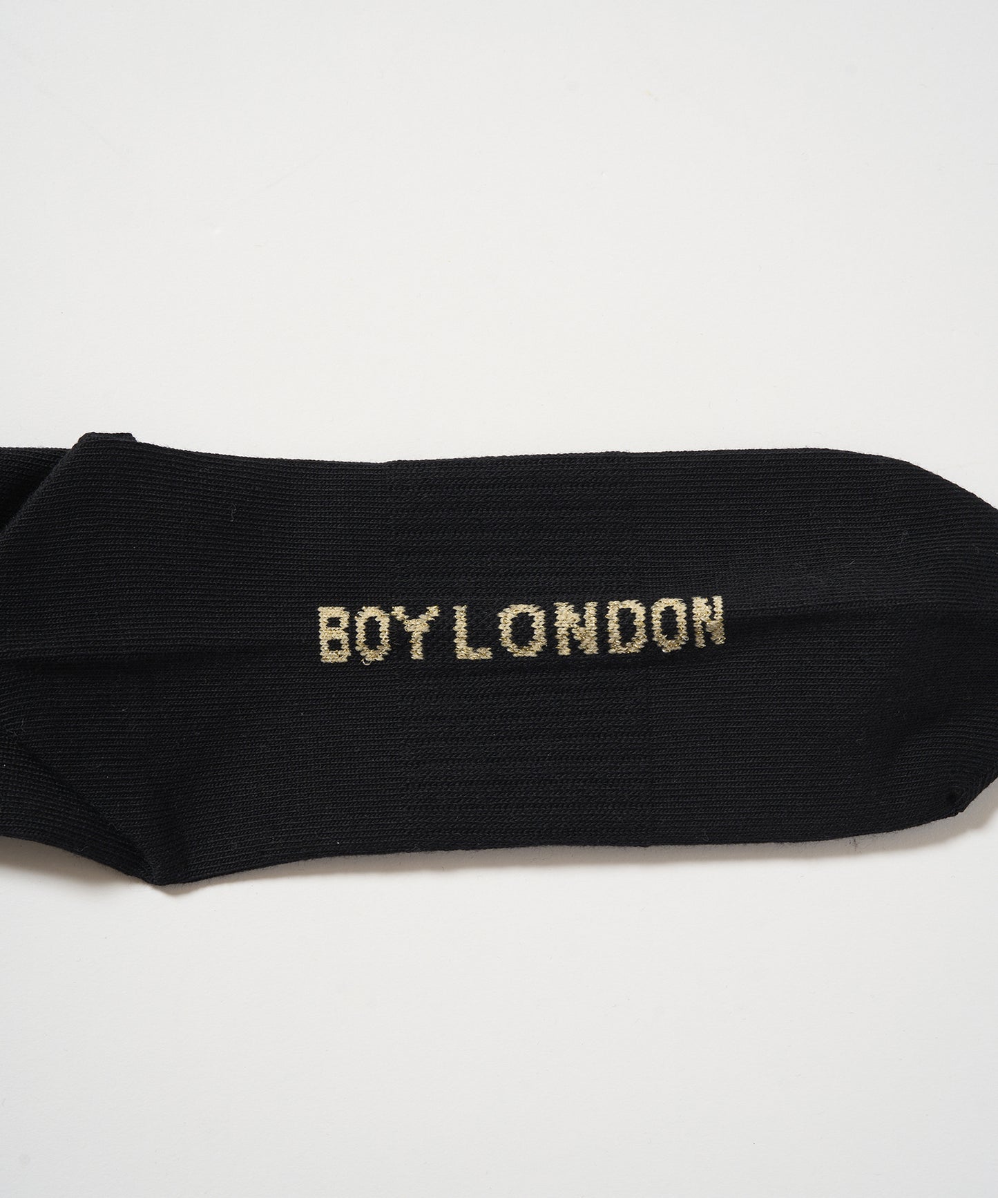 BOY LOGO REGULAR SOCKS BLACK/GOLD【B233N8300213】