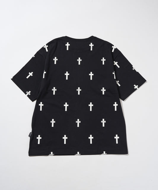 Small Cross Pattern TEE BLACK【B232N0173302】