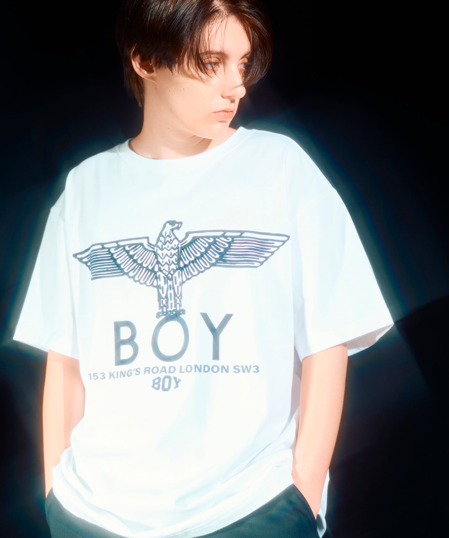 Eagle BOY LOGO TEE WHITE【B233N0101001】