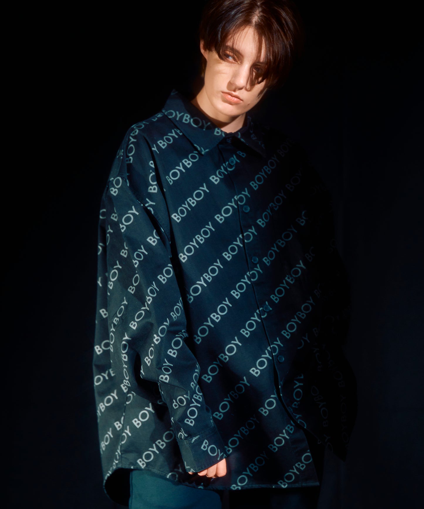 BOYBOY COTTON BIG Shirt BLACK【B233N2100802】