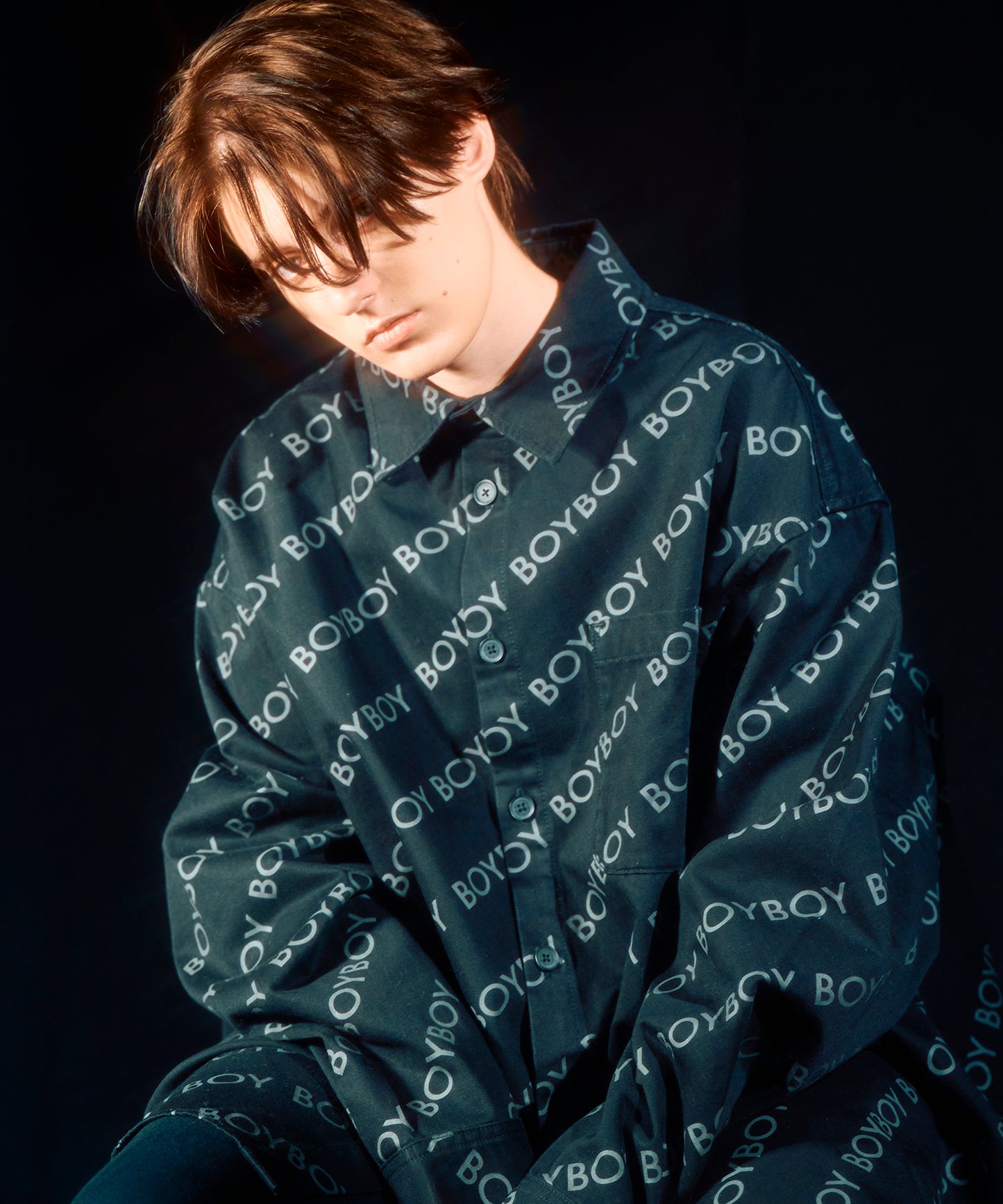 BOYBOY COTTON BIG Shirt BLACK【B233N2100802】