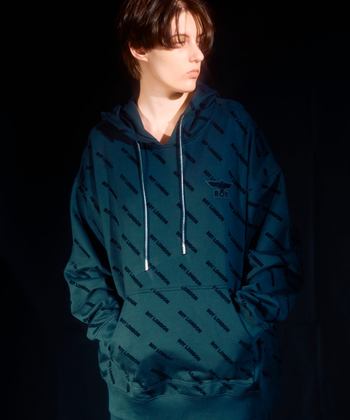 BOY Flocky Hoodie Parka BLACK【B233N0400502】