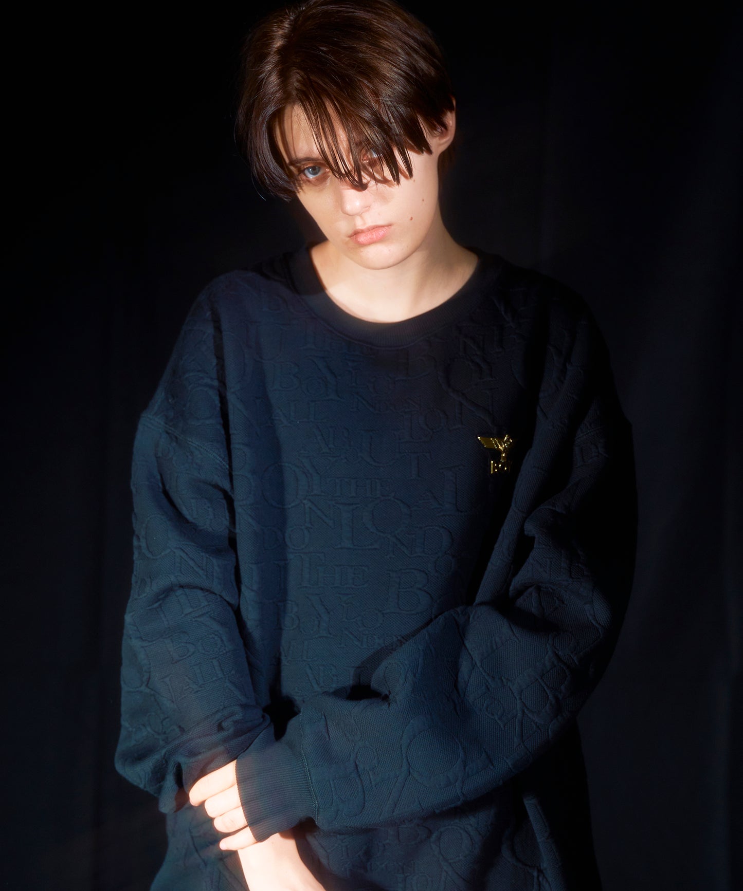 BOY Random Monogram Jacquard Sweat BLACK【B233N0302902】