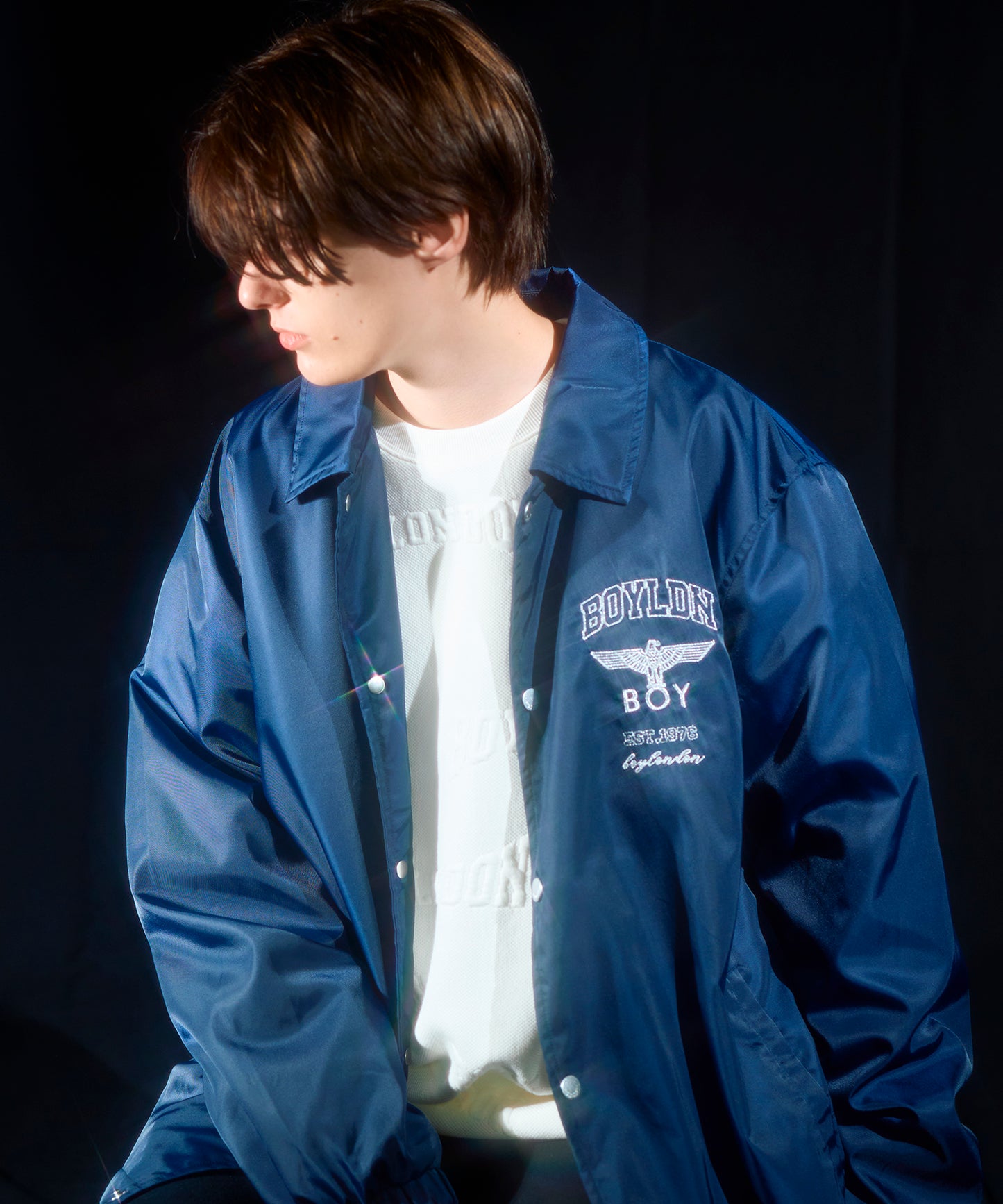 BOY Embroidery Simple Coach Jacket NAVY【B233N2302006】