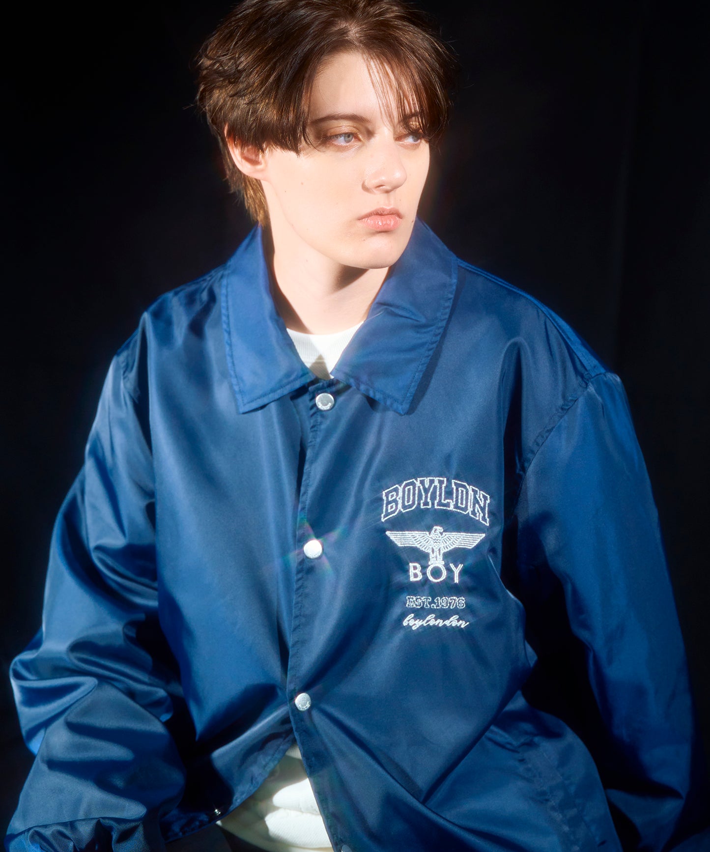 BOY Embroidery Simple Coach Jacket NAVY【B233N2302006】