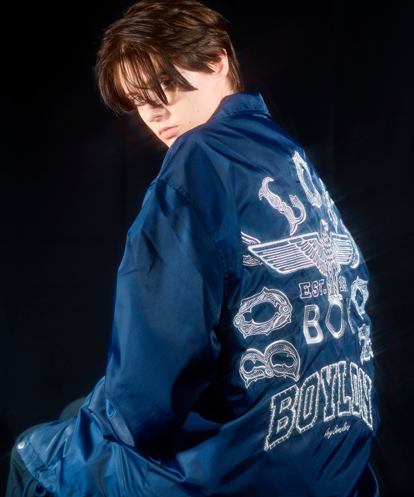 BOY Embroidery Simple Coach Jacket NAVY【B233N2302006】