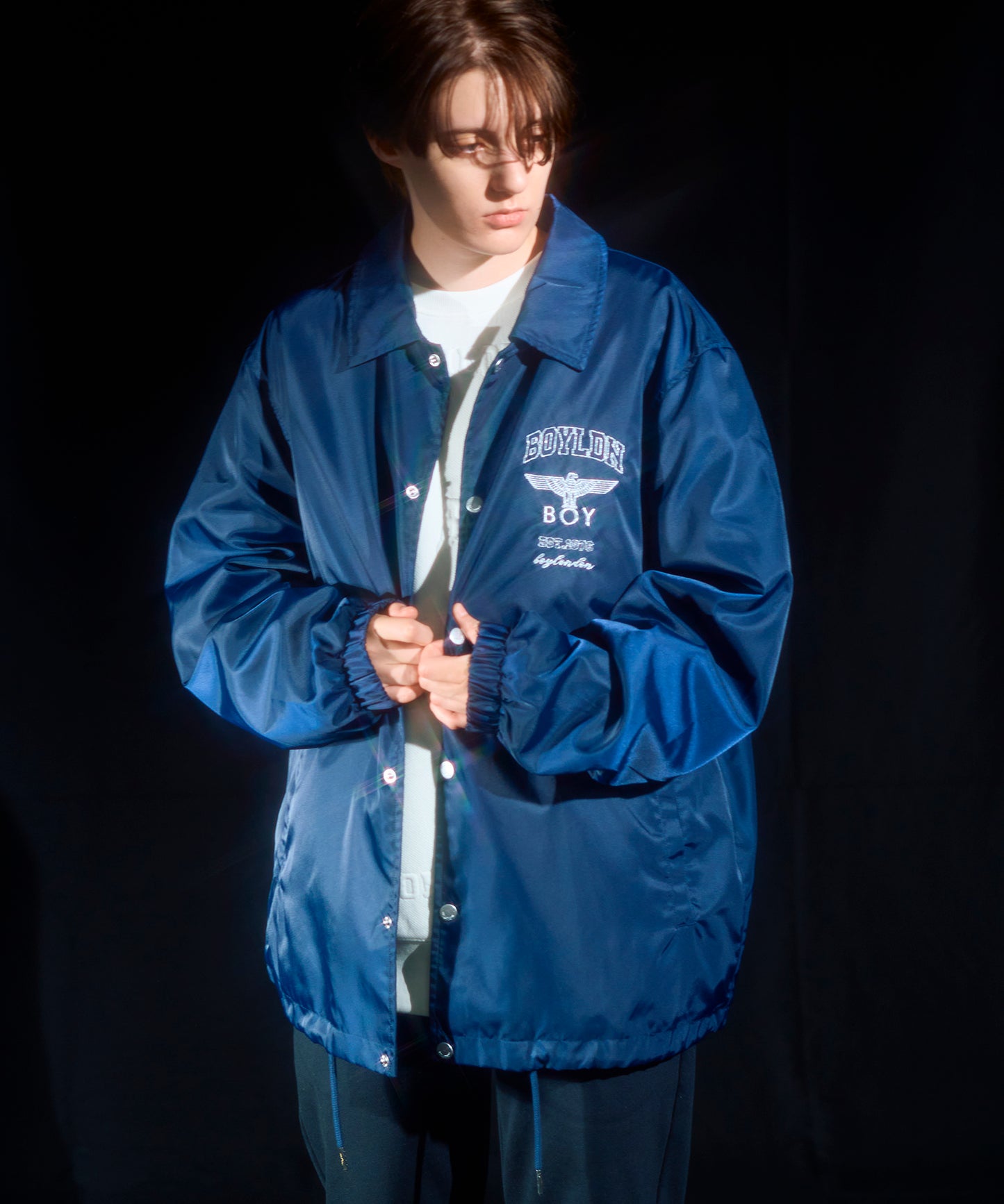 BOY Embroidery Simple Coach Jacket NAVY【B233N2302006】