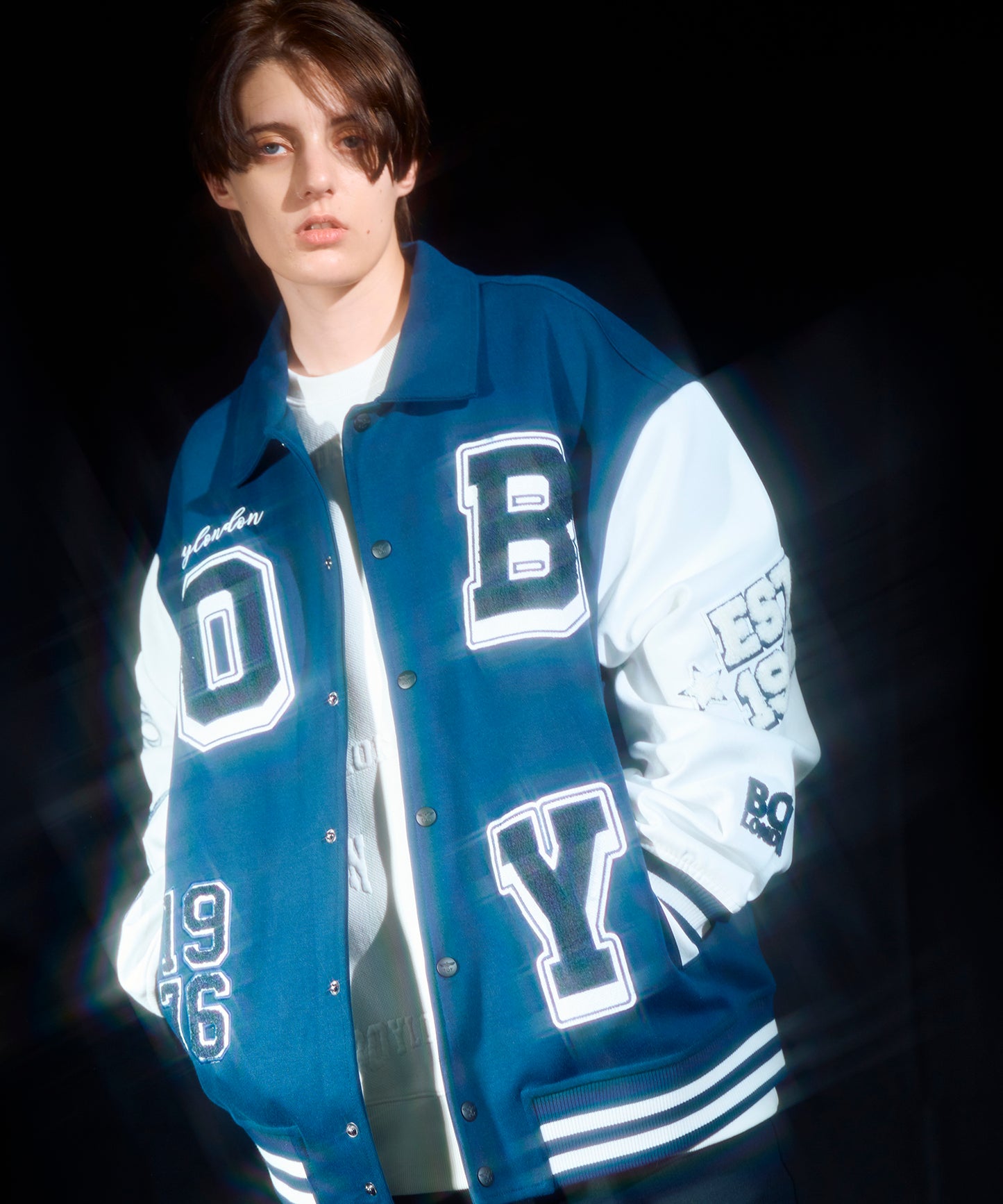 1976 BOY KNIT STADIUM JUMPER NAVY【B233N1200316】