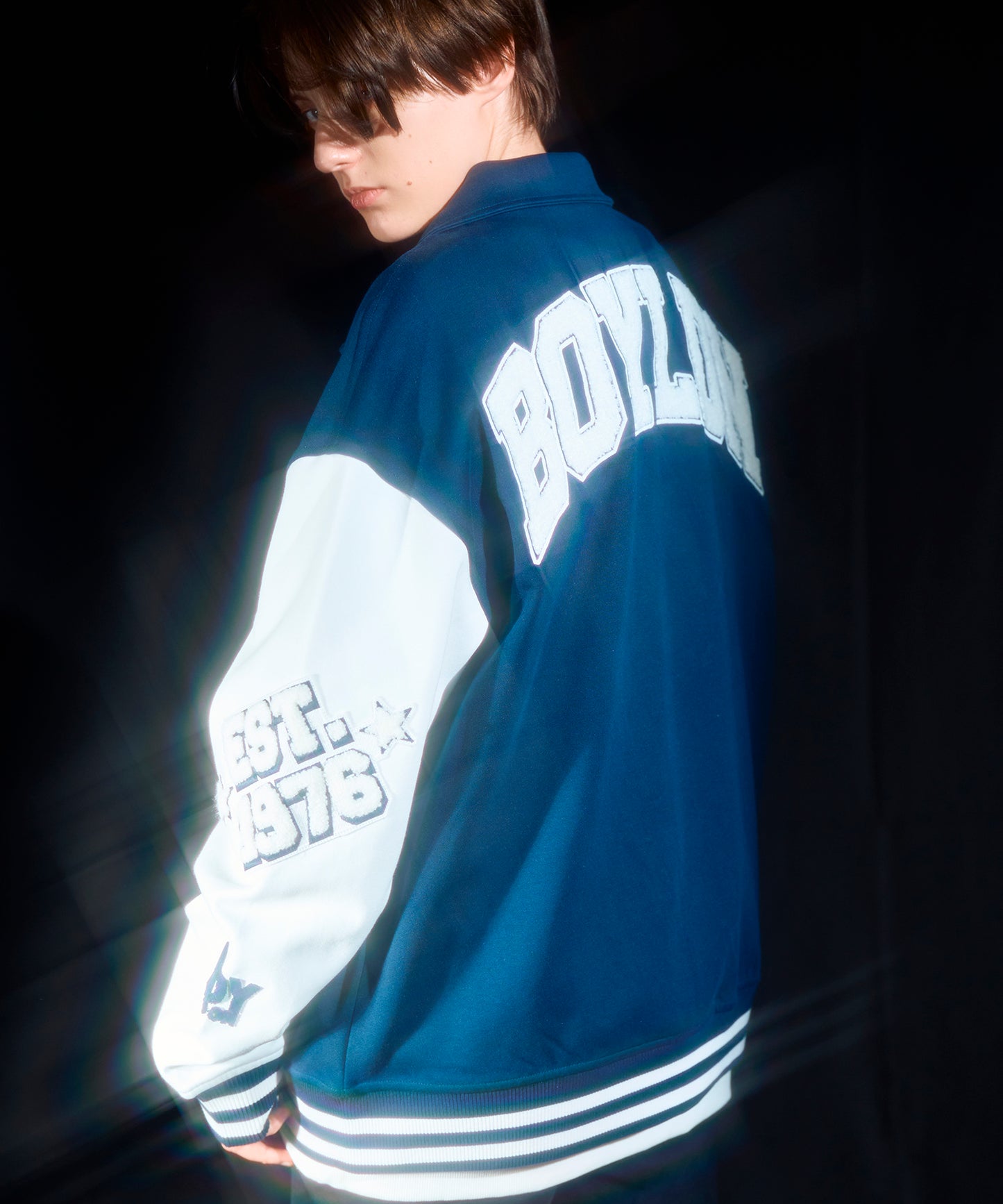 1976 BOY KNIT STADIUM JUMPER NAVY【B233N1200316】