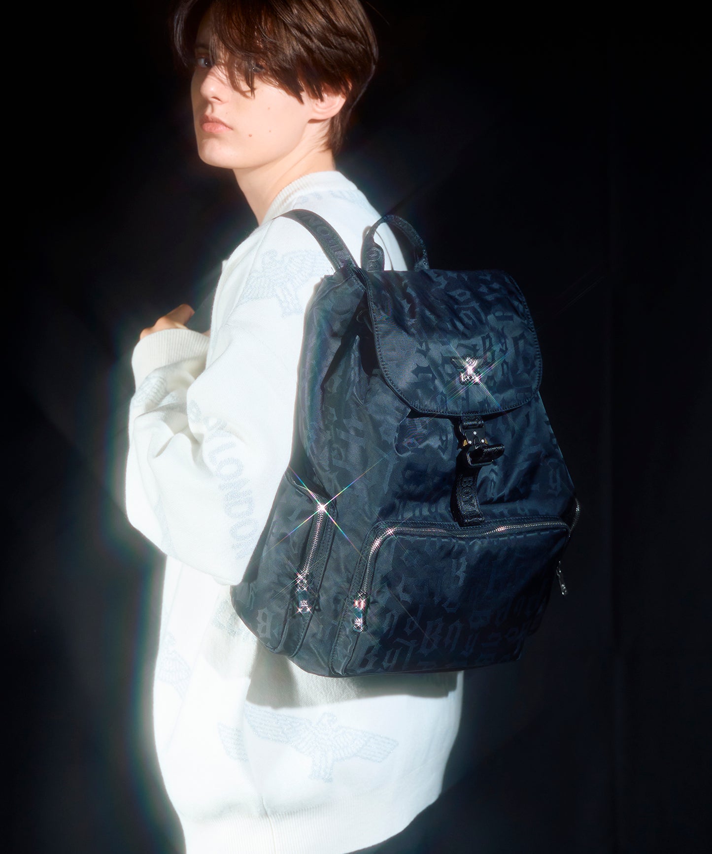 B-LOGO monogram BackPack BLACK【B233N8502202】