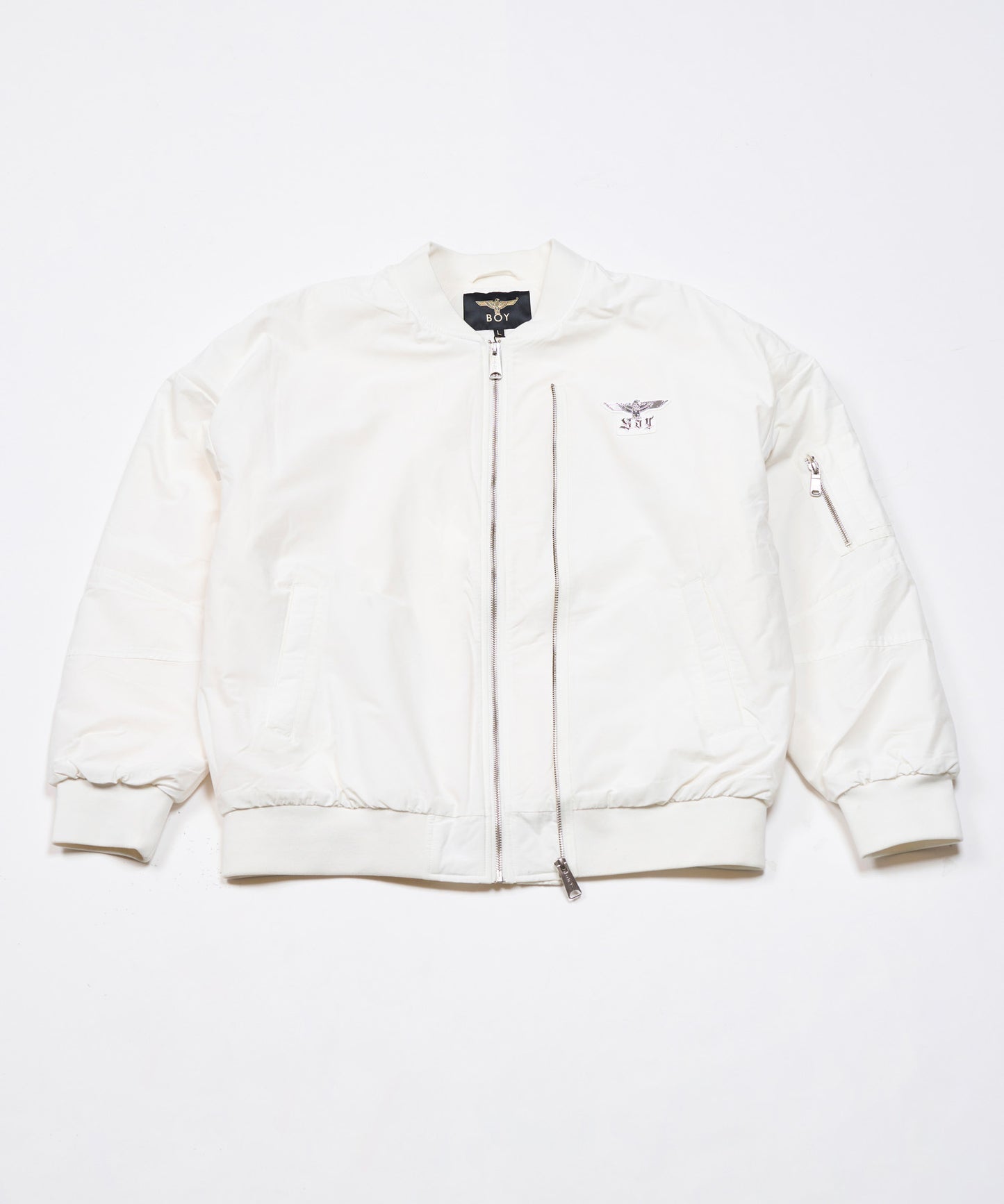 BIG SUN EAGLE EMBROIDERY W-ZIP BLOUSON WHITE【B233N2302831】