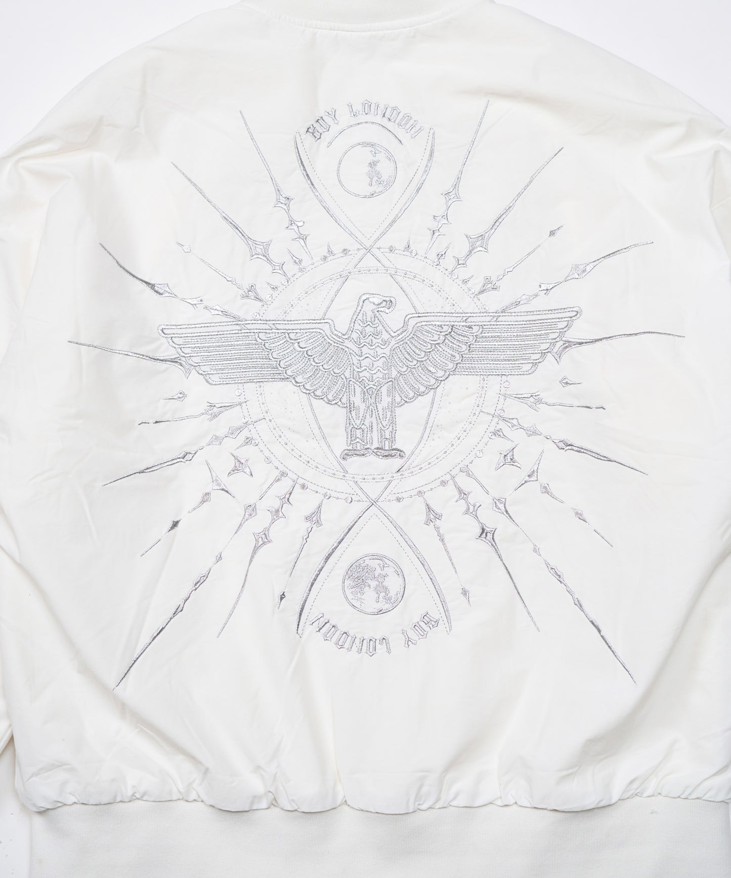 BIG SUN EAGLE EMBROIDERY W-ZIP BLOUSON WHITE【B233N2302831】