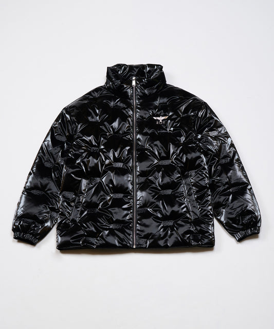 BOY LOGO GLOSSY DOWN BLOUSON BLACK【B233N2801302】