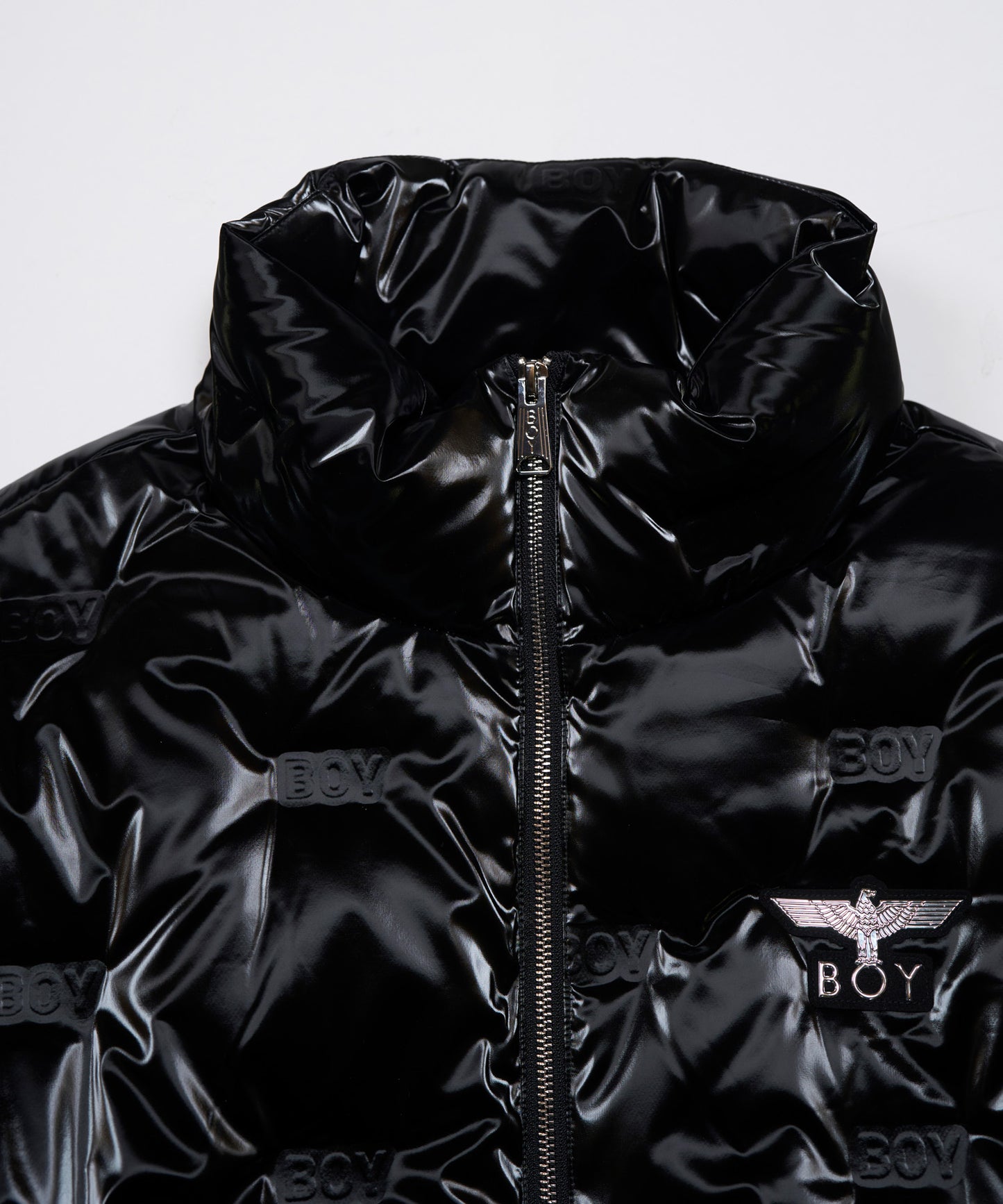 BOY LOGO GLOSSY DOWN BLOUSON BLACK【B233N2801302】