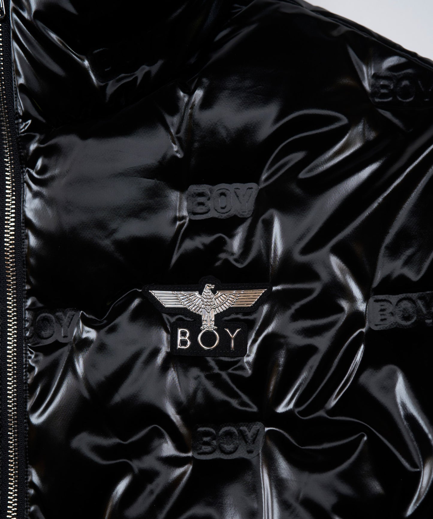 BOY LOGO GLOSSY DOWN BLOUSON BLACK【B233N2801302】