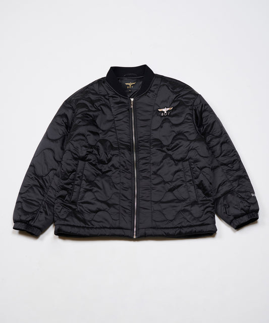EAGLE EMBROIDERY PATCH QUILT SHORT BLOUSON BLACK【B233N2900702】