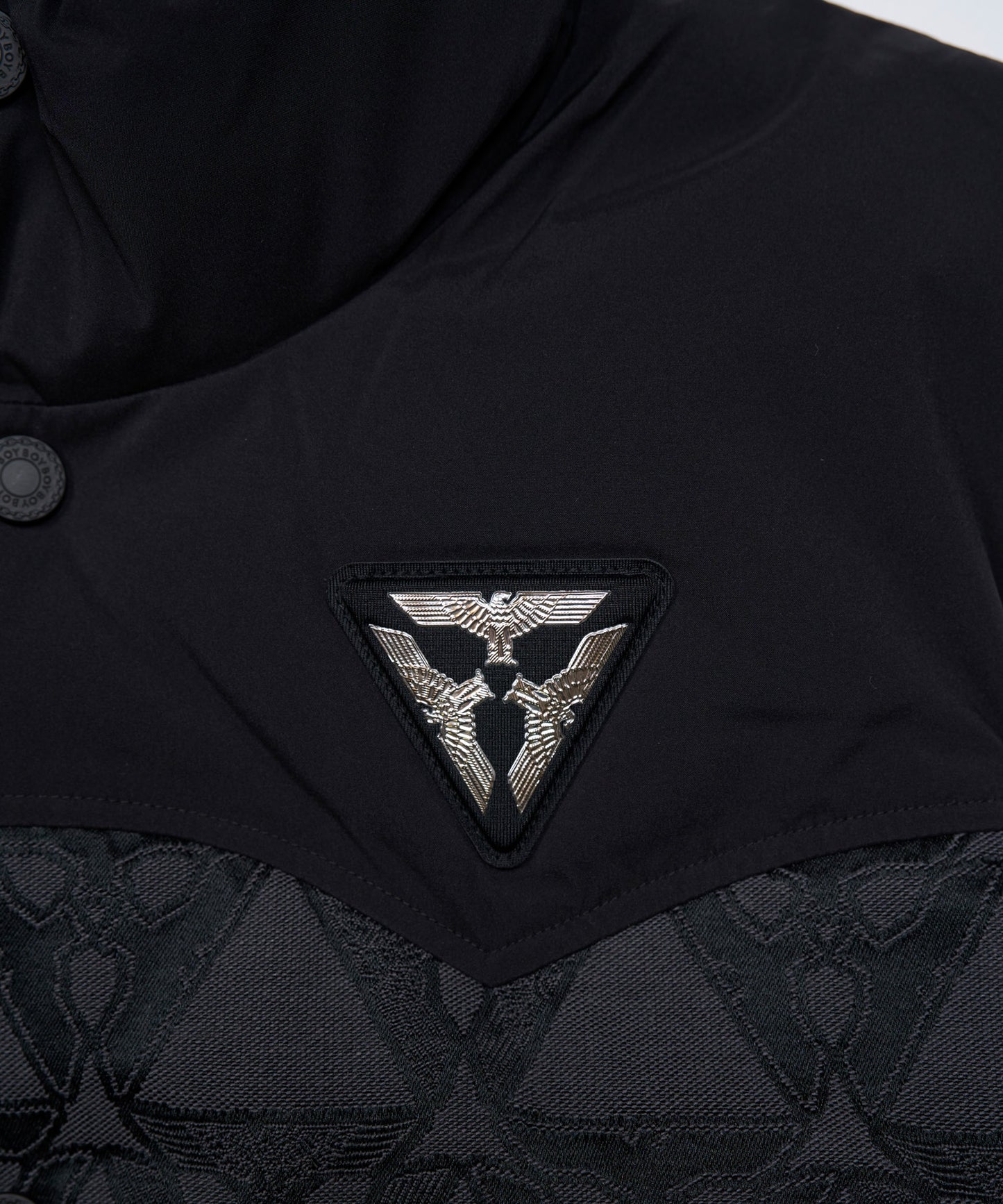 EAGLE TRIANGLE JACQUARD DOWN VEST BLACK【B234N3000102】