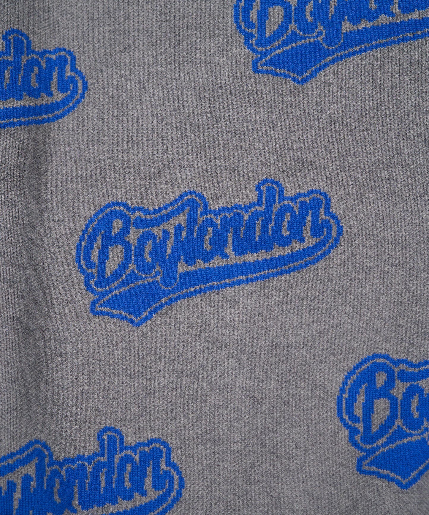 BOY LOGO JACQUARD KNIT PULLOVER GREY BLUE【B234N6000506】