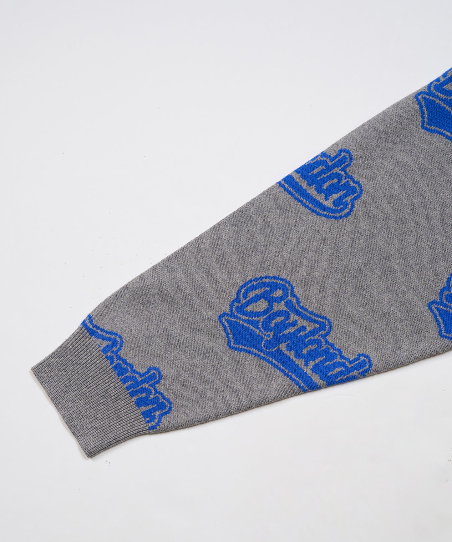 BOY LOGO JACQUARD KNIT PULLOVER GREY BLUE【B234N6000506】