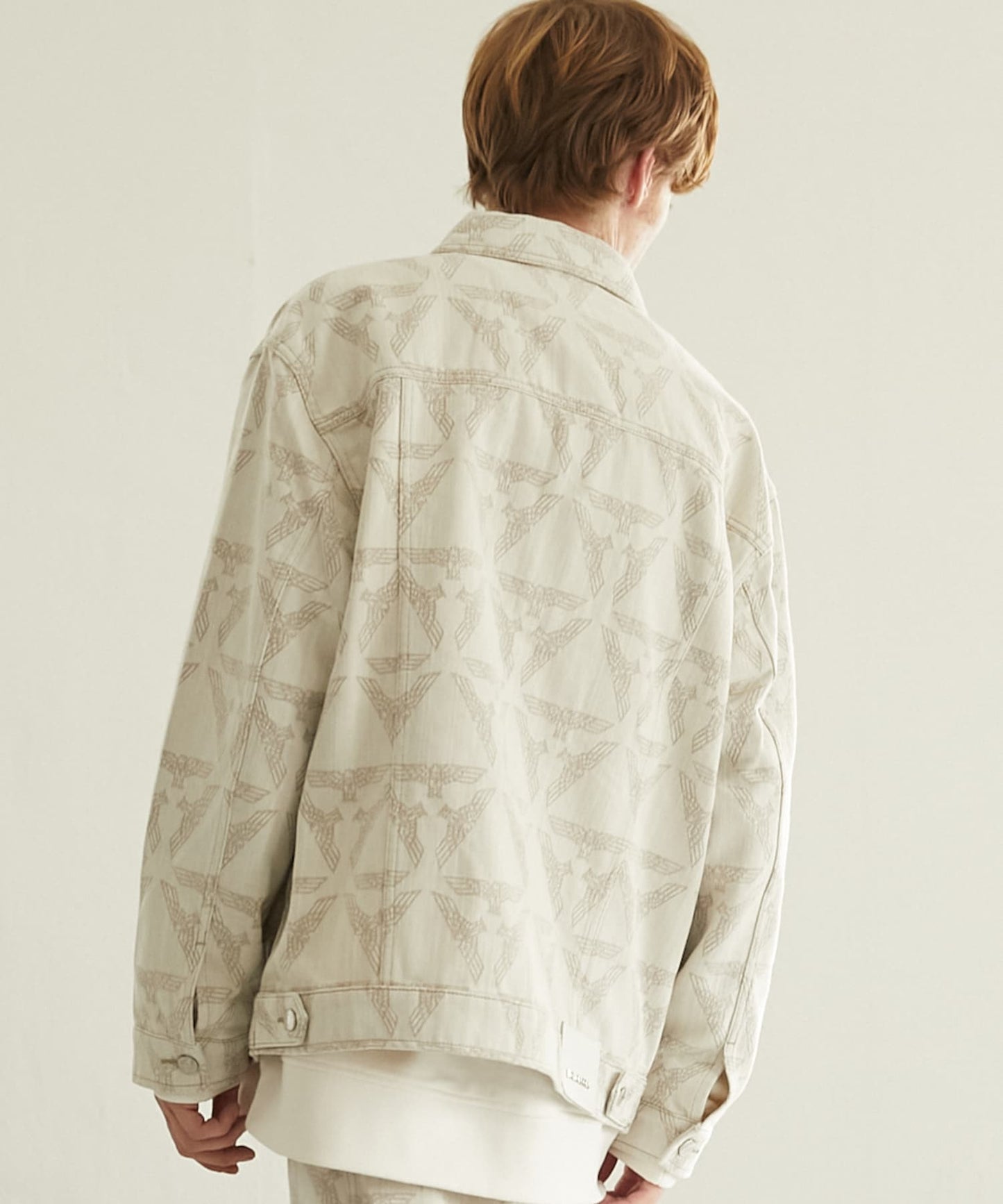 EAGLE JACQUARD DENIM JACKET KHAKI【B243N5001211】