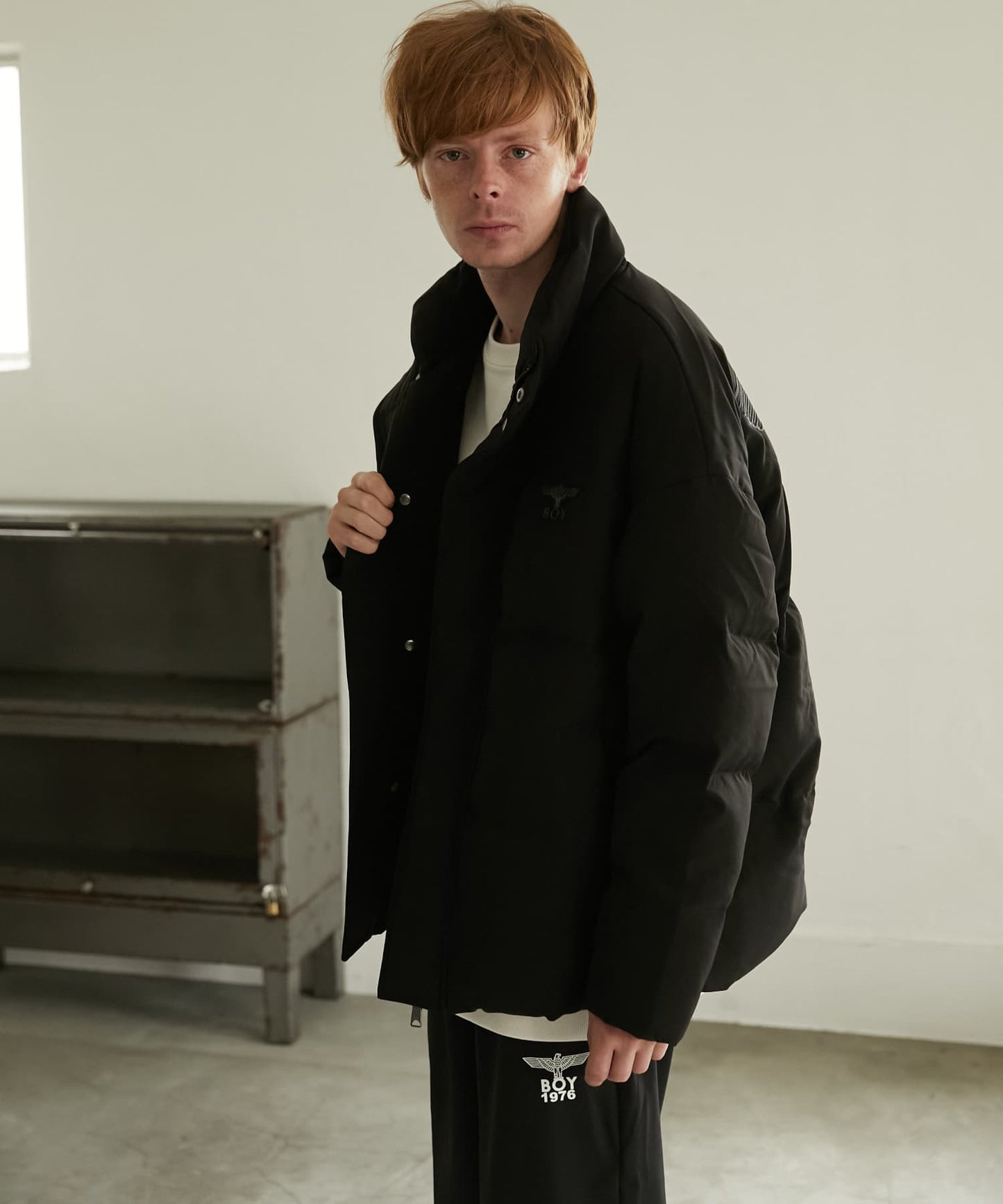 EAGLE BACK EMBROIDERY DOWN JACKET BLACK【B234N2802402】