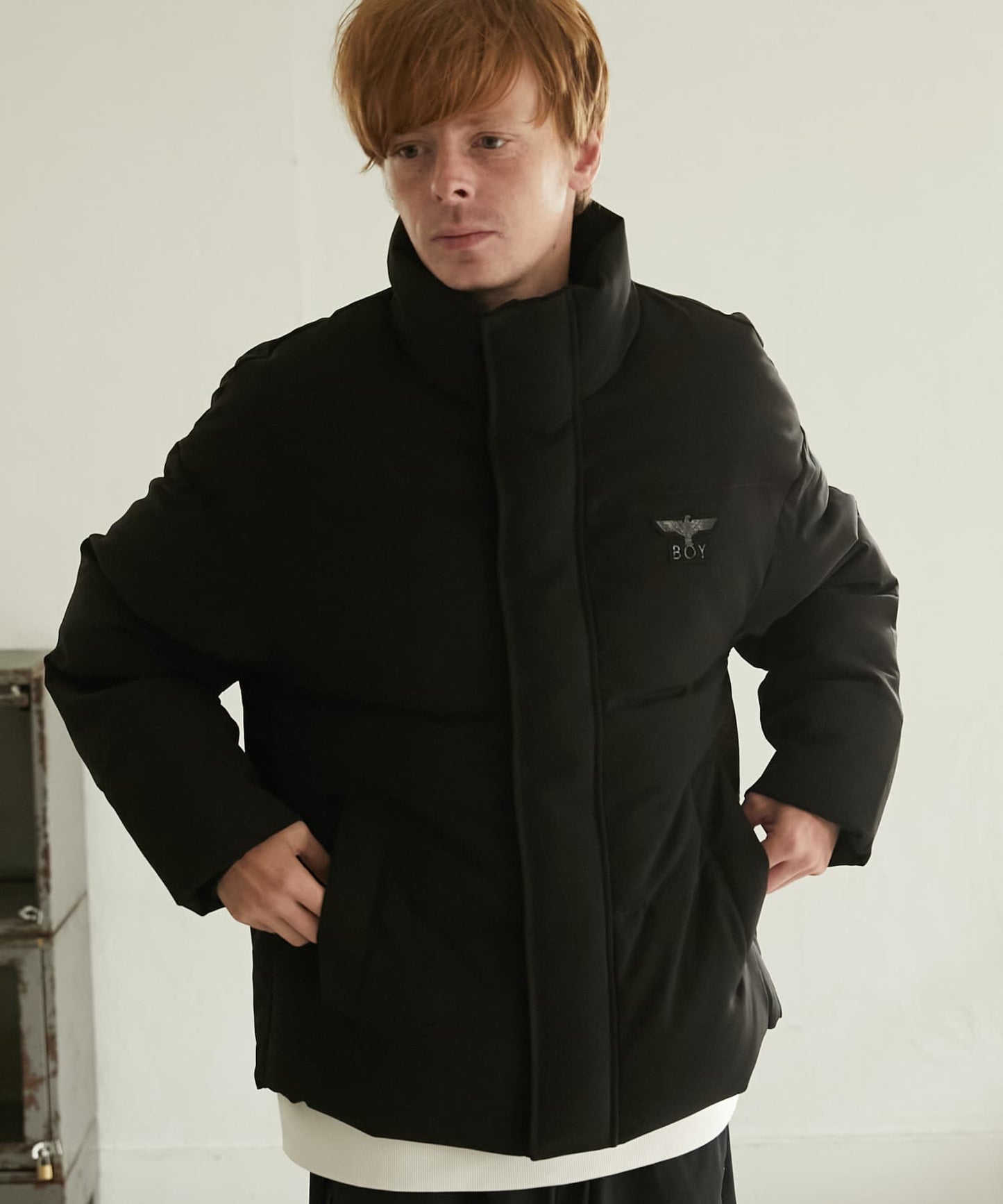 EAGLE BACK EMBROIDERY DOWN JACKET BLACK【B234N2802402】