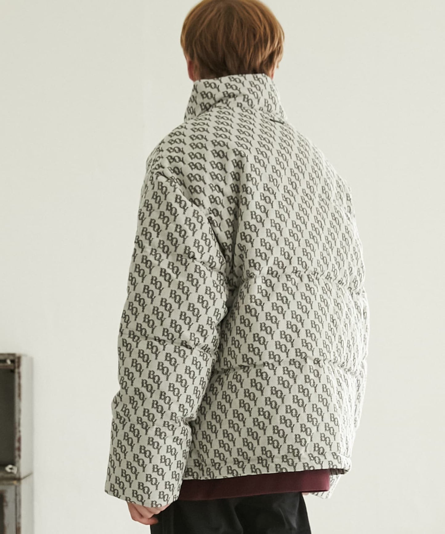 BOY MONOGRAM JACQUARD DOWN JACKET GREY【B244N2803203】
