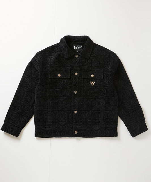BOY VELVET JACQUARD JACKET BLACK【B243N2305902】