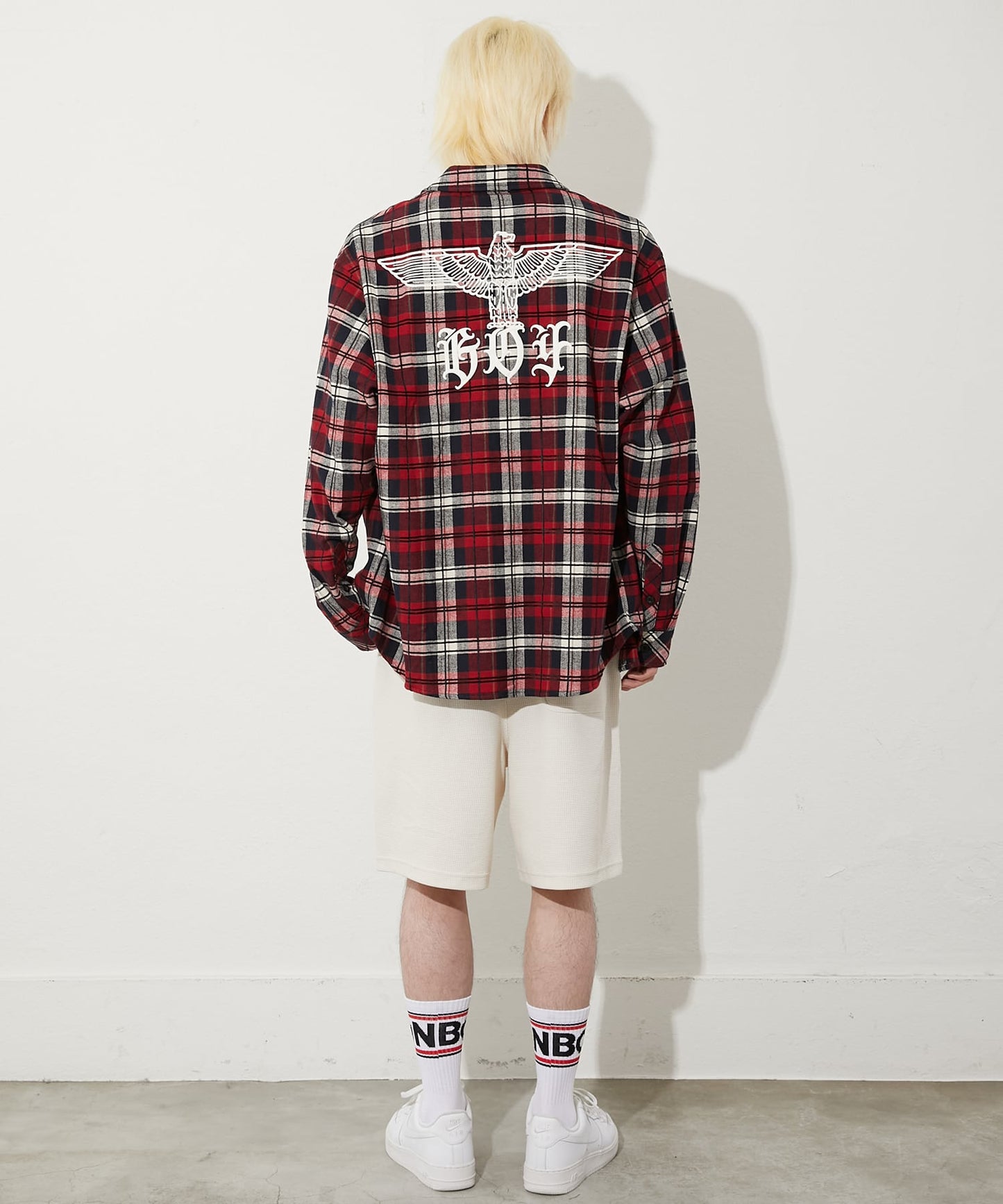 EAGLE CHECK SHIRT BURGUNDY【B251N2100430】