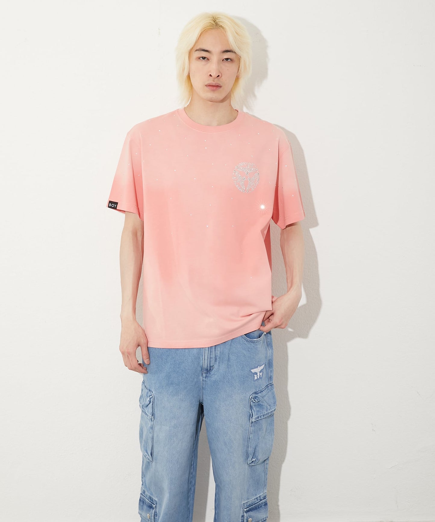 LINESTONE TEE PINK【B251N0116714】