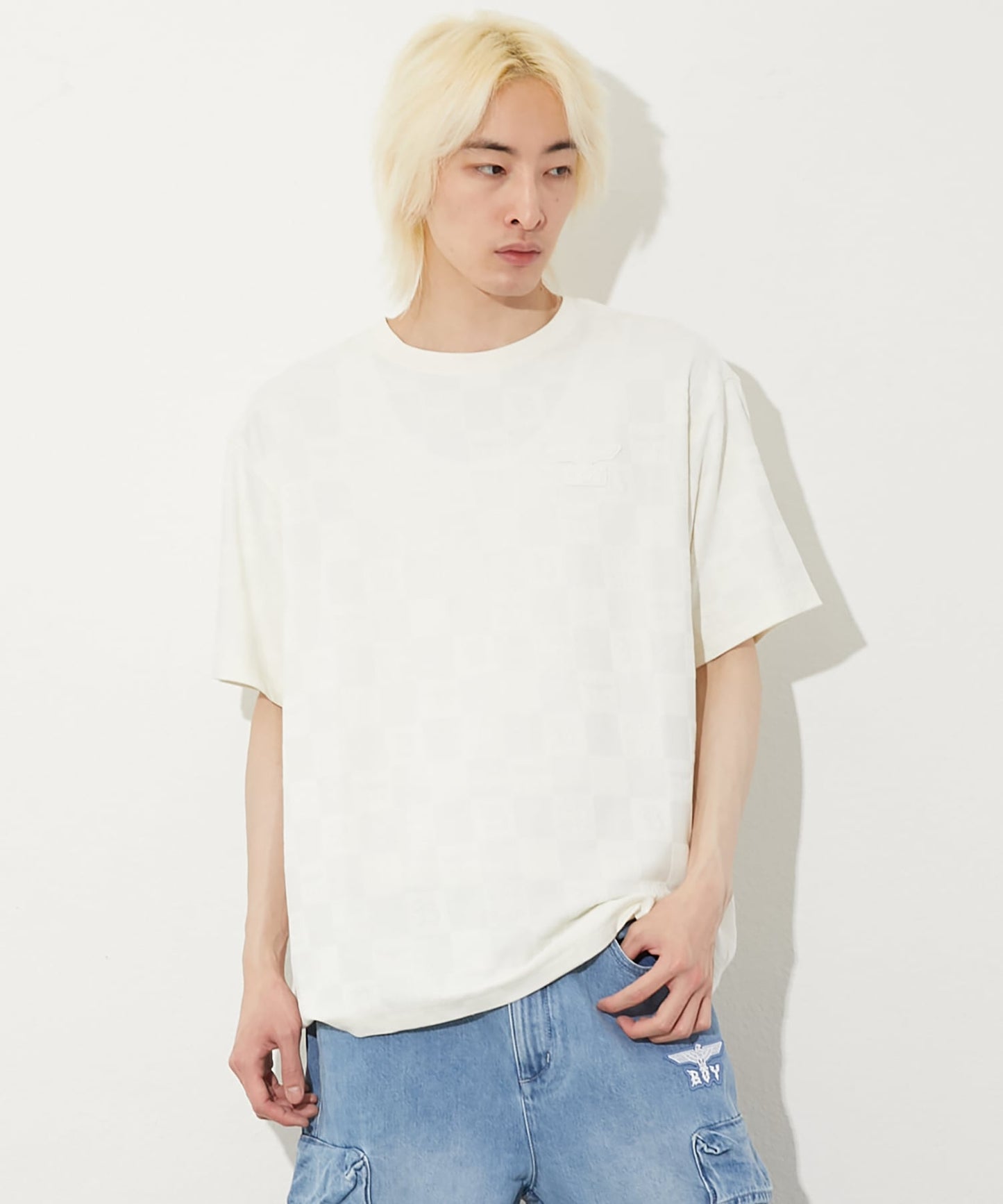 JACQUARD TEE WHITE【B251N0100501】