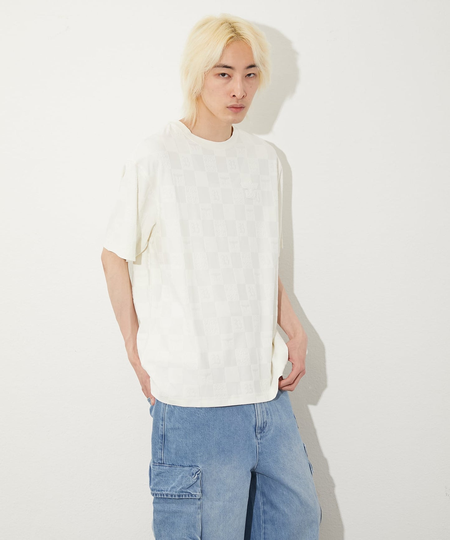 JACQUARD TEE WHITE【B251N0100501】