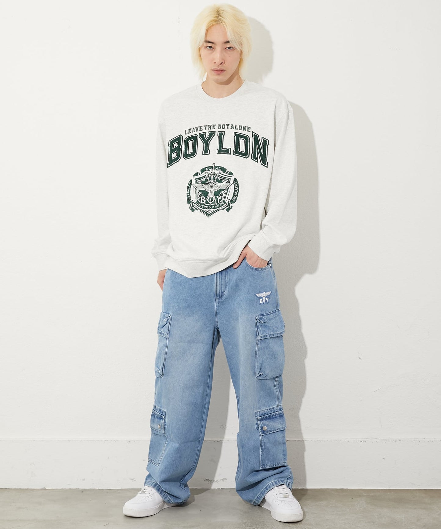COLLEGE PATCH SWEAT GREY【B251N0301603】